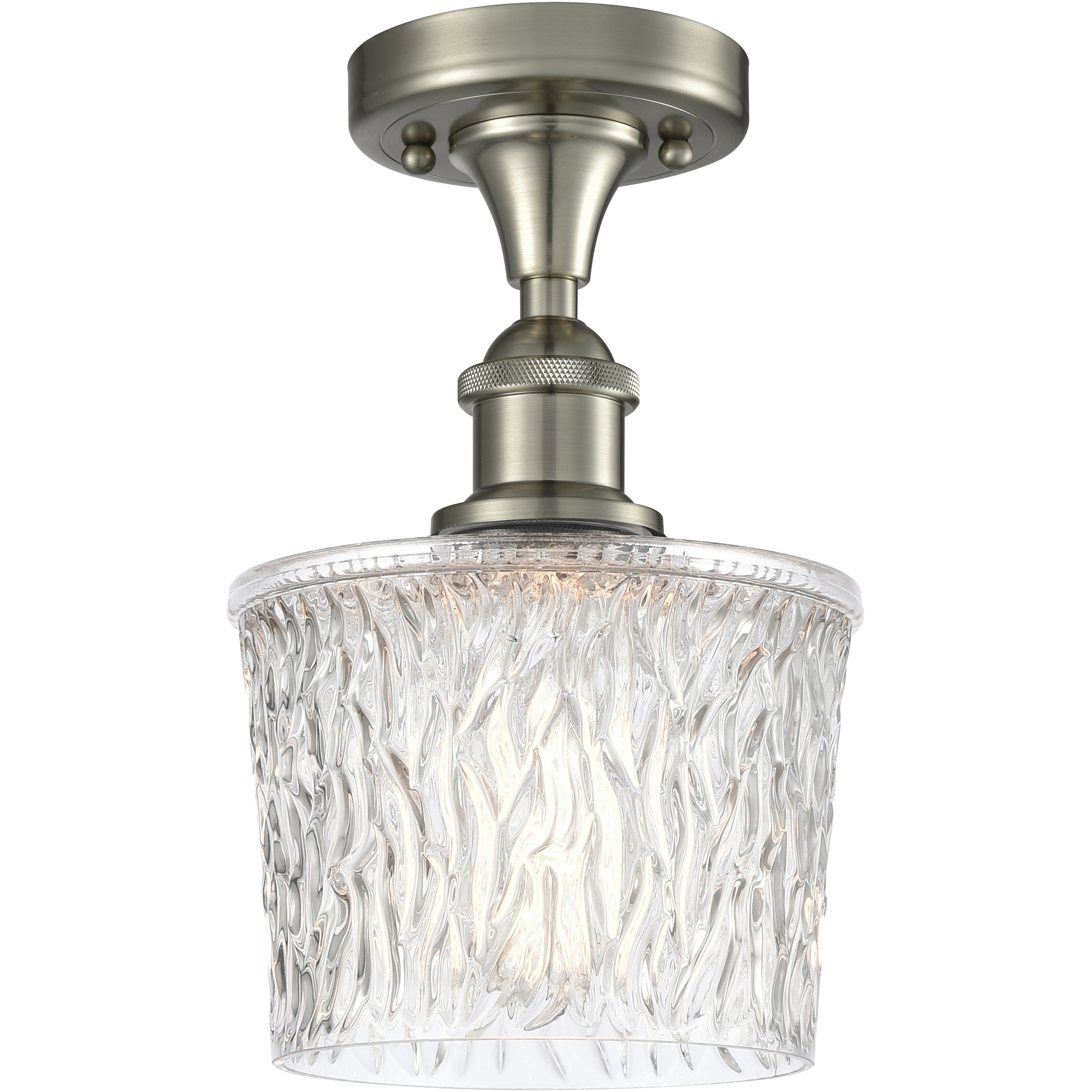 Edison Niagra 1 Light 6.5 inch Brushed Satin Nickel Semi-Flush Mount Ceiling Light