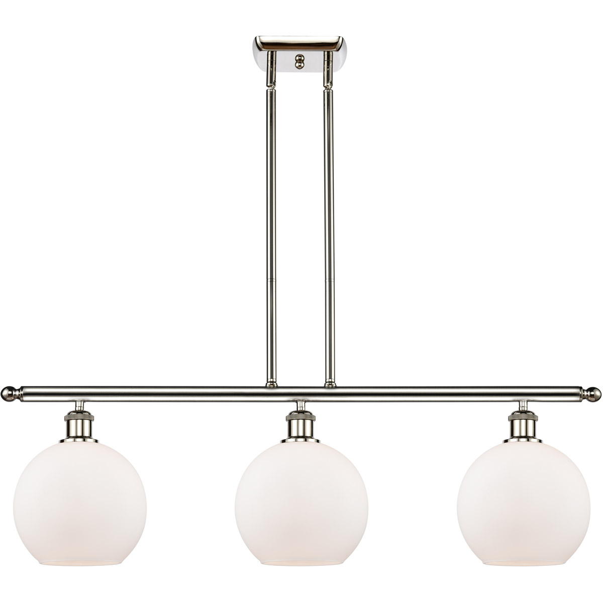 Ballston Athens LED 36 inch Polished Nickel Island Light Ceiling Light in Matte White Glass, Ballston
