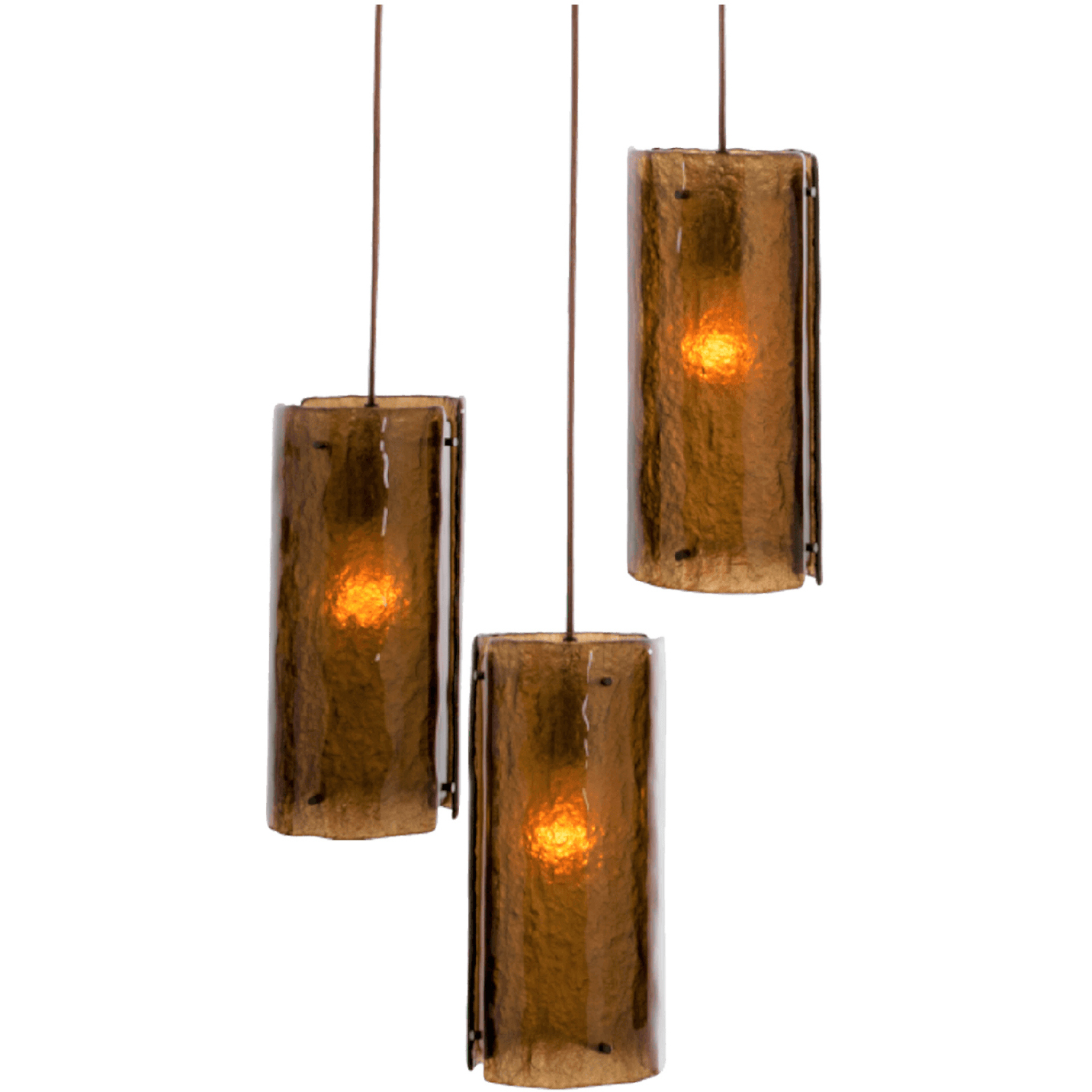 Textured Glass 3 Light 17.8 inch Matte Black Chandelier Ceiling Light, Round Multi-Port