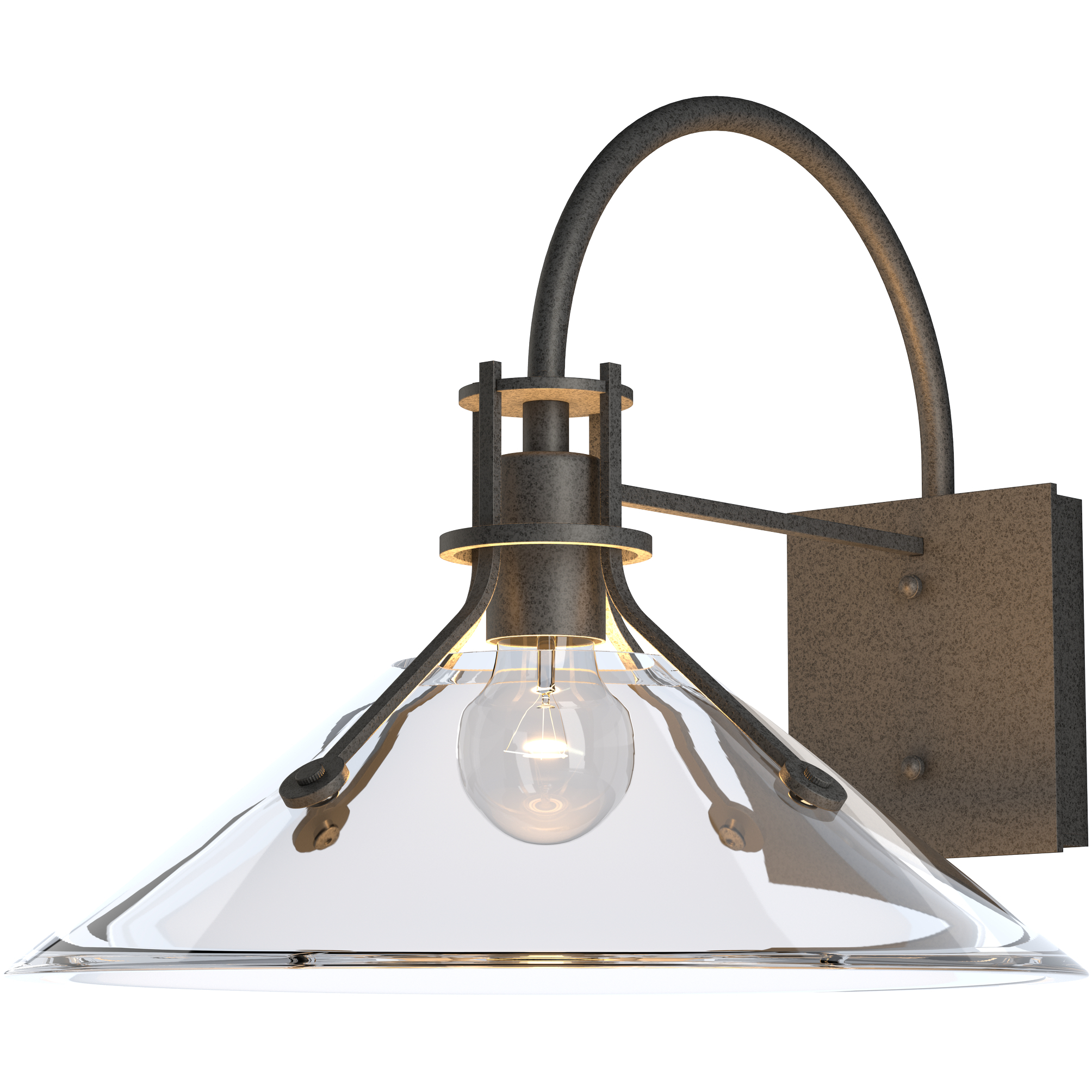 Henry 1 Light 12.9 inch Coastal Natural Iron Outdoor Sconce in Clear, Large