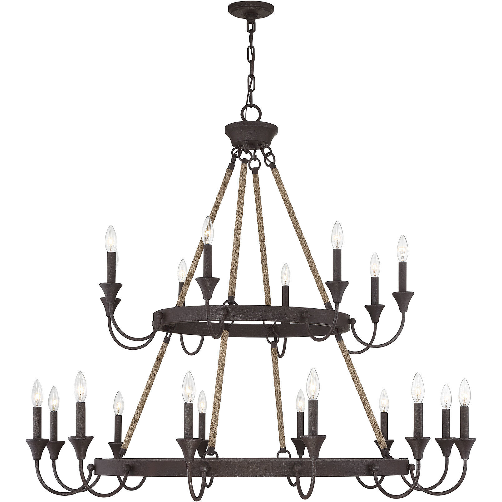 Sienna 20 Light 48 inch Artisan Rust Chandelier Ceiling Light