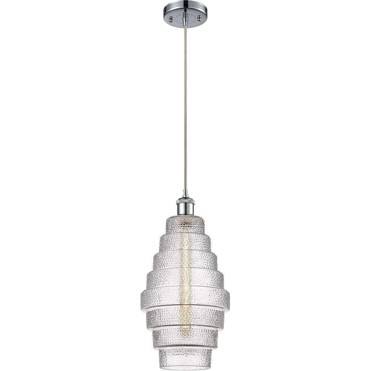 Ballston Cascade LED 8.25 inch Polished Chrome Mini Pendant Ceiling Light in Clear Glass