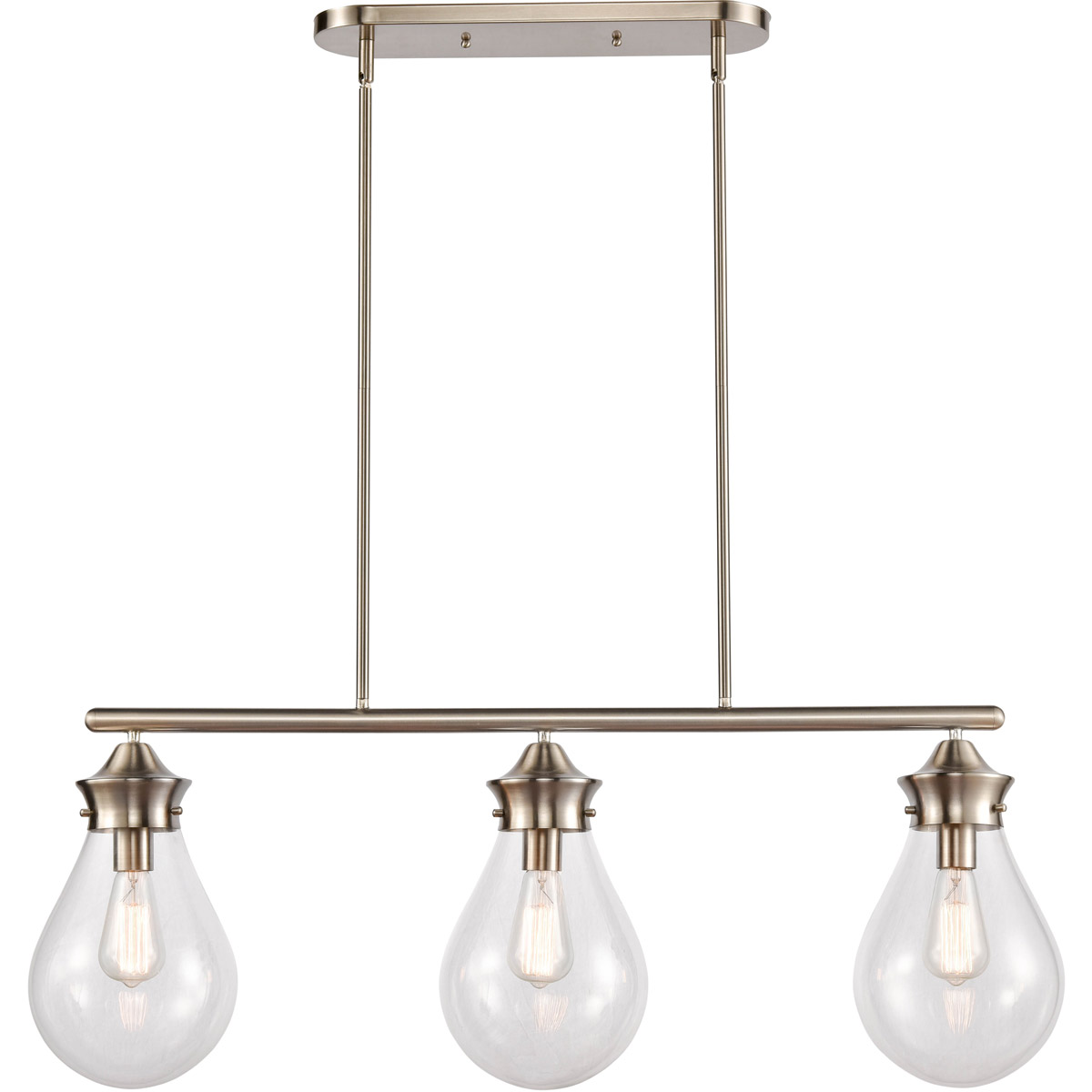 Genesis 3 Light 39 inch Satin Nickel Island Light Ceiling Light