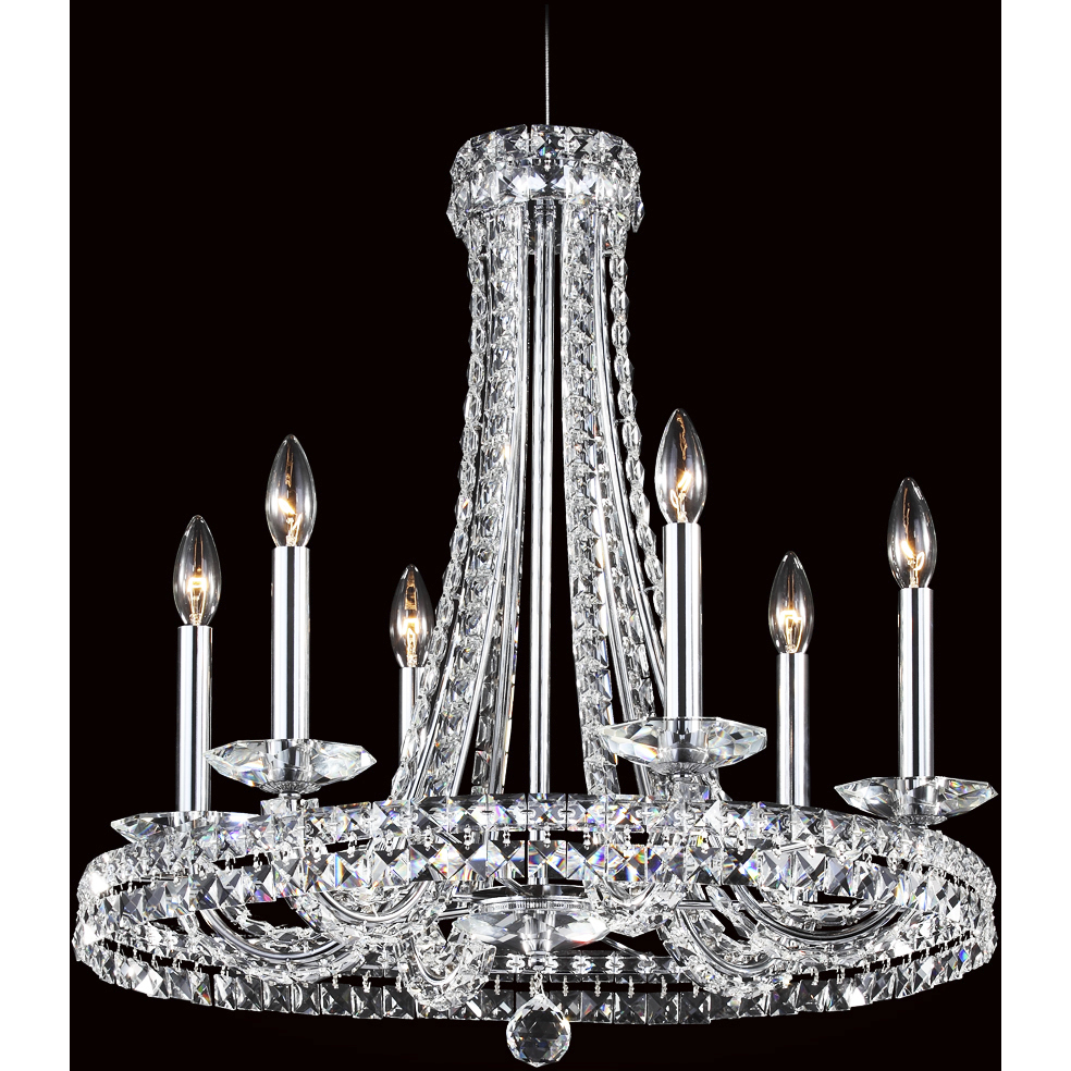 Ashton 6 Light 24 inch Silver Chandelier Ceiling Light