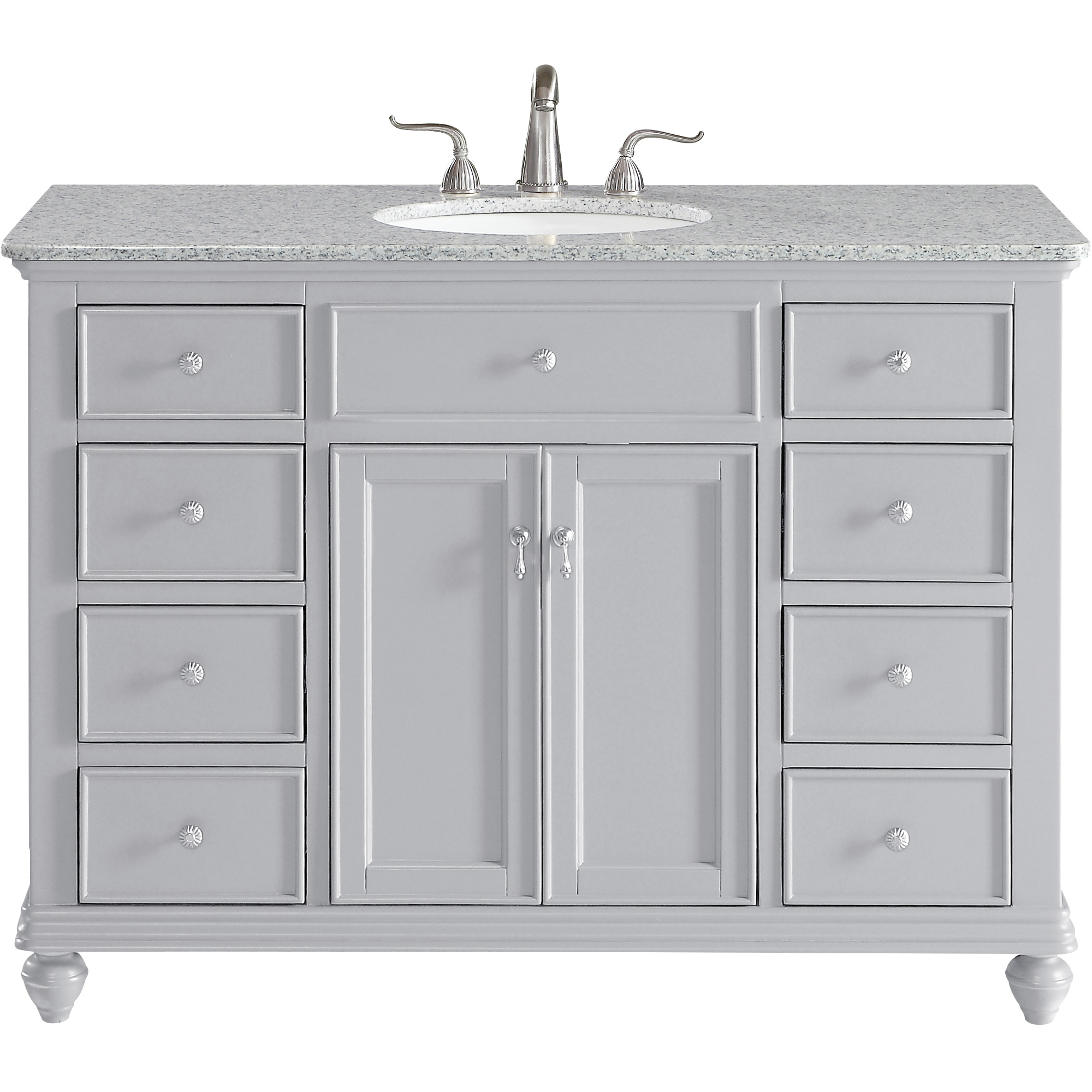Otto 48 X 35 inch Light Grey with Cashmere White Granite Vanity Set in Gray