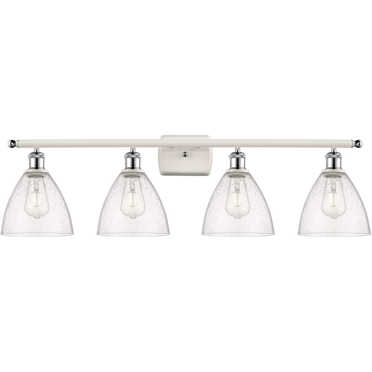 Ballston Ballston Dome LED 38 inch White and Polished Chrome Bath Vanity Light Wall Light in Seedy Glass