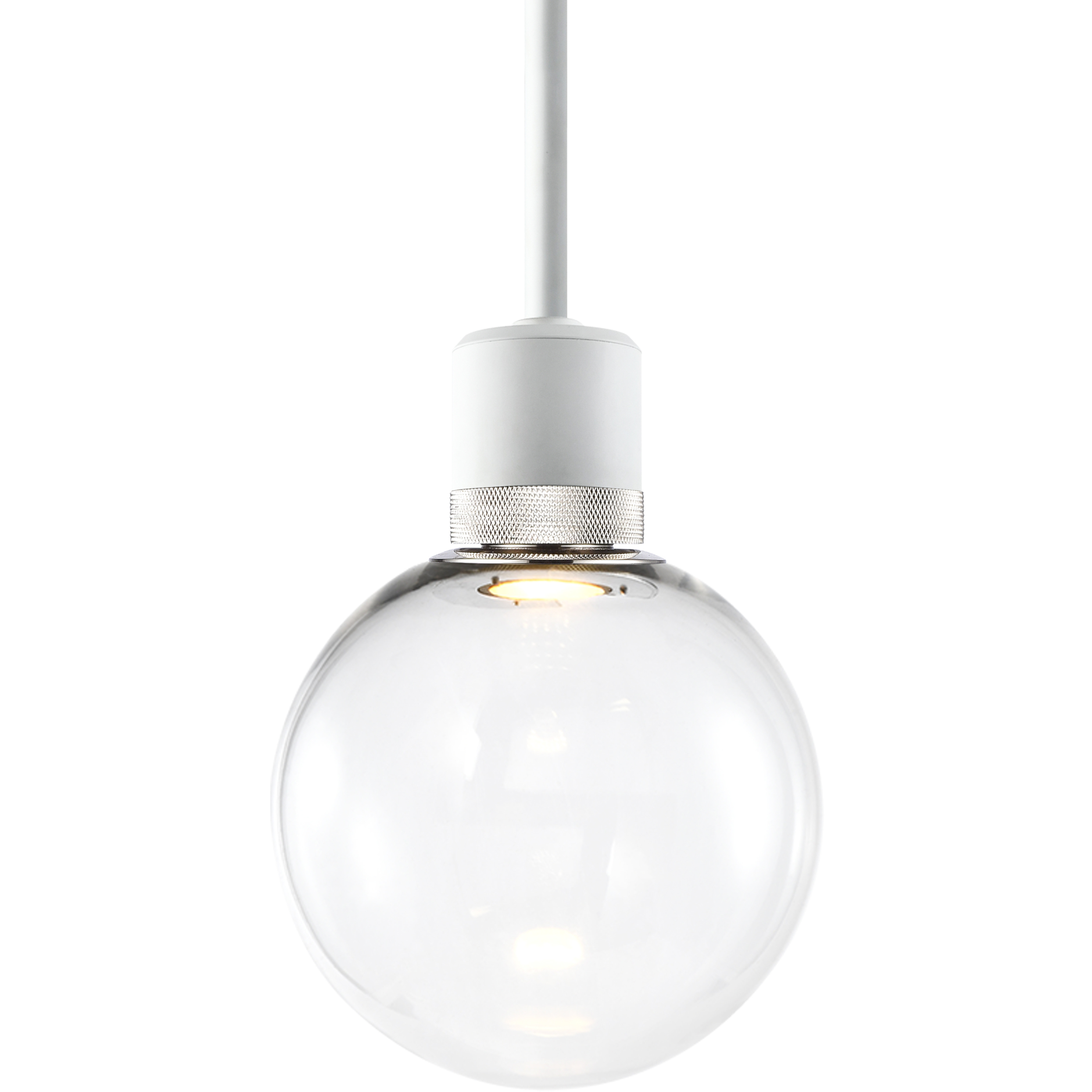 Zigrina 1 Light 7.88 inch Matte White with Polished Nickel Pendant Ceiling Light