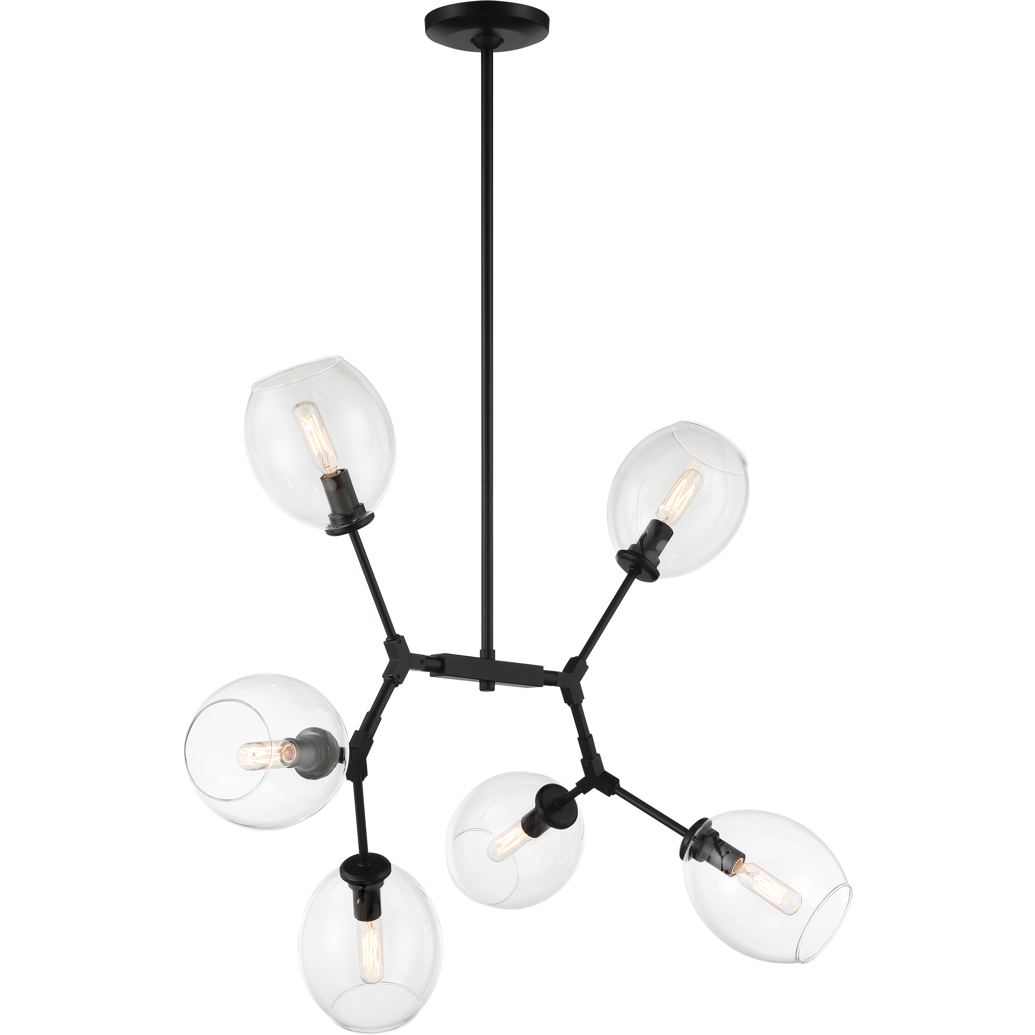 Nexpo 6 Light 34.38 inch Coal Chandelier Ceiling Light