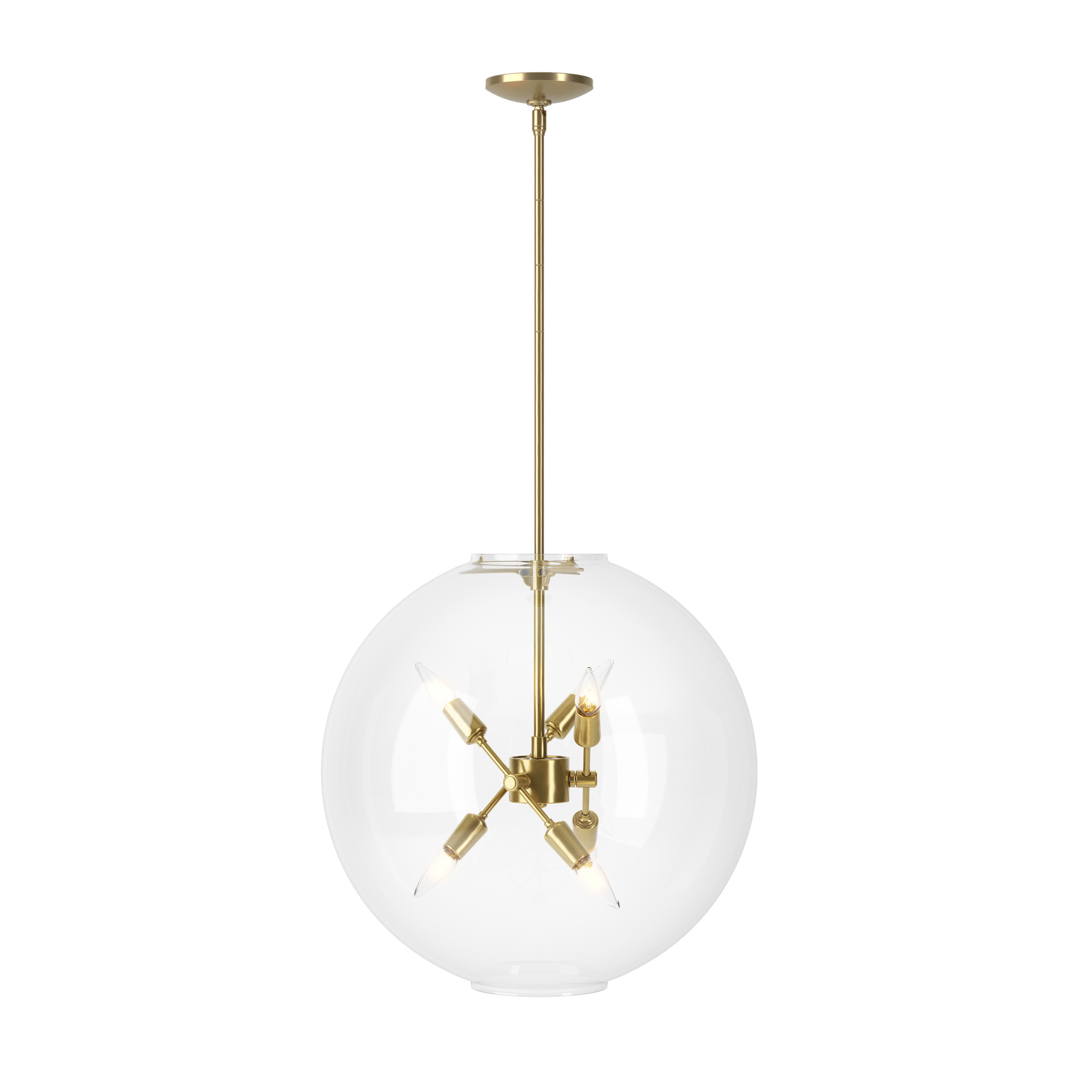 Sfera 6 Light 20 inch Modern Brass Pendant Ceiling Light