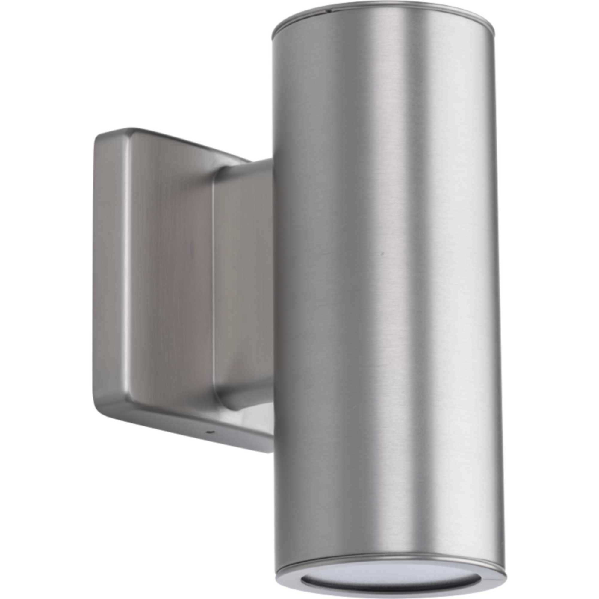 Cylinders Outdoor Wall Mount Up/Down Cylinder in Satin Nickel, Progress LED