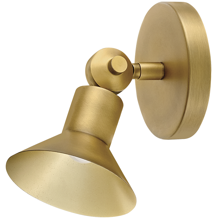Dom 7 inch 9.00 watt Heritage Brass Adjustable Sconce Wall Light, Small