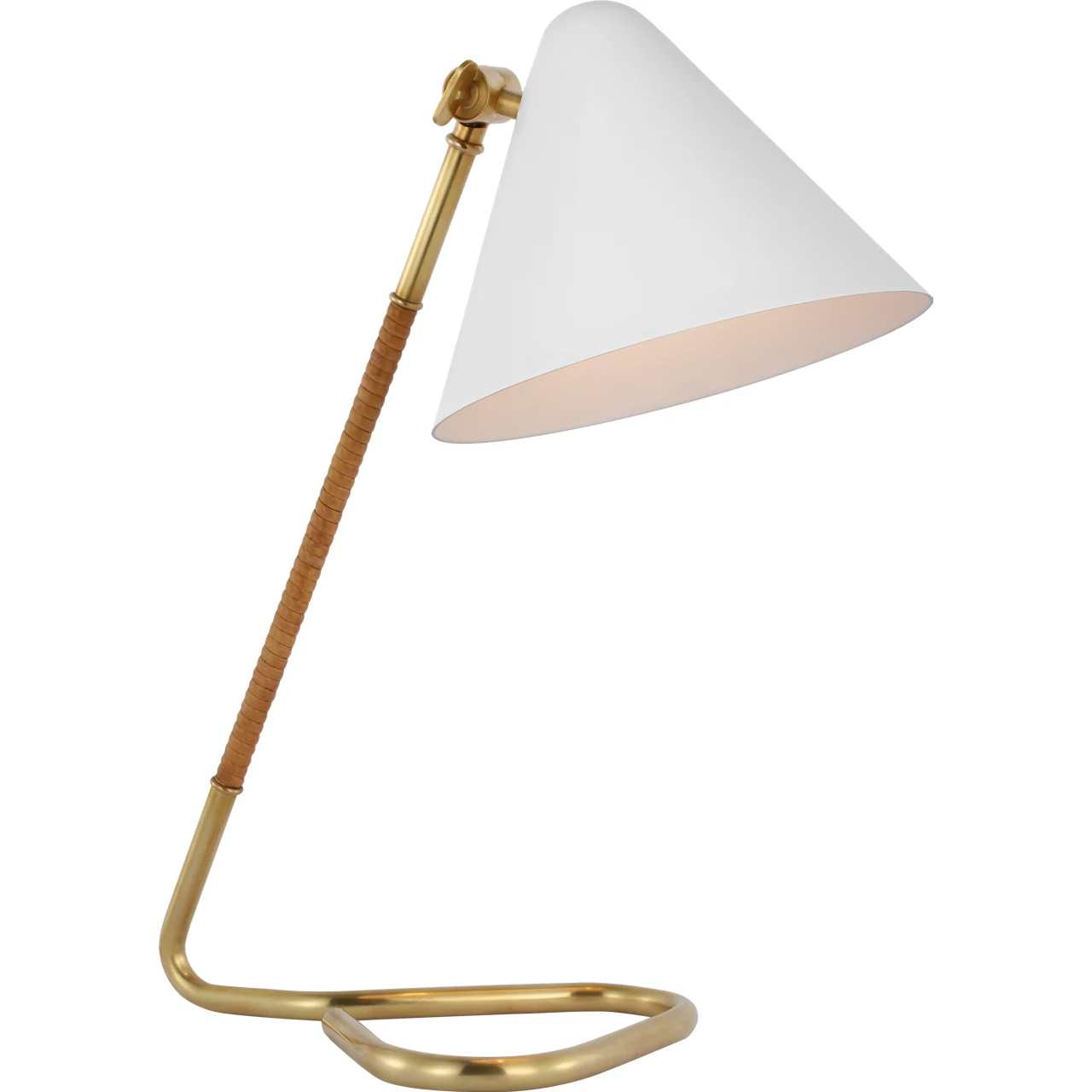 Amber Lewis Laken 17.25 inch 6.5 watt Hand-Rubbed Antique Brass and Natural Rattan Desk Lamp Portable Light, Small