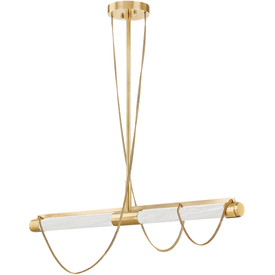Lariat LED 48.75 inch Vintage Brass Linear Pendant Ceiling Light