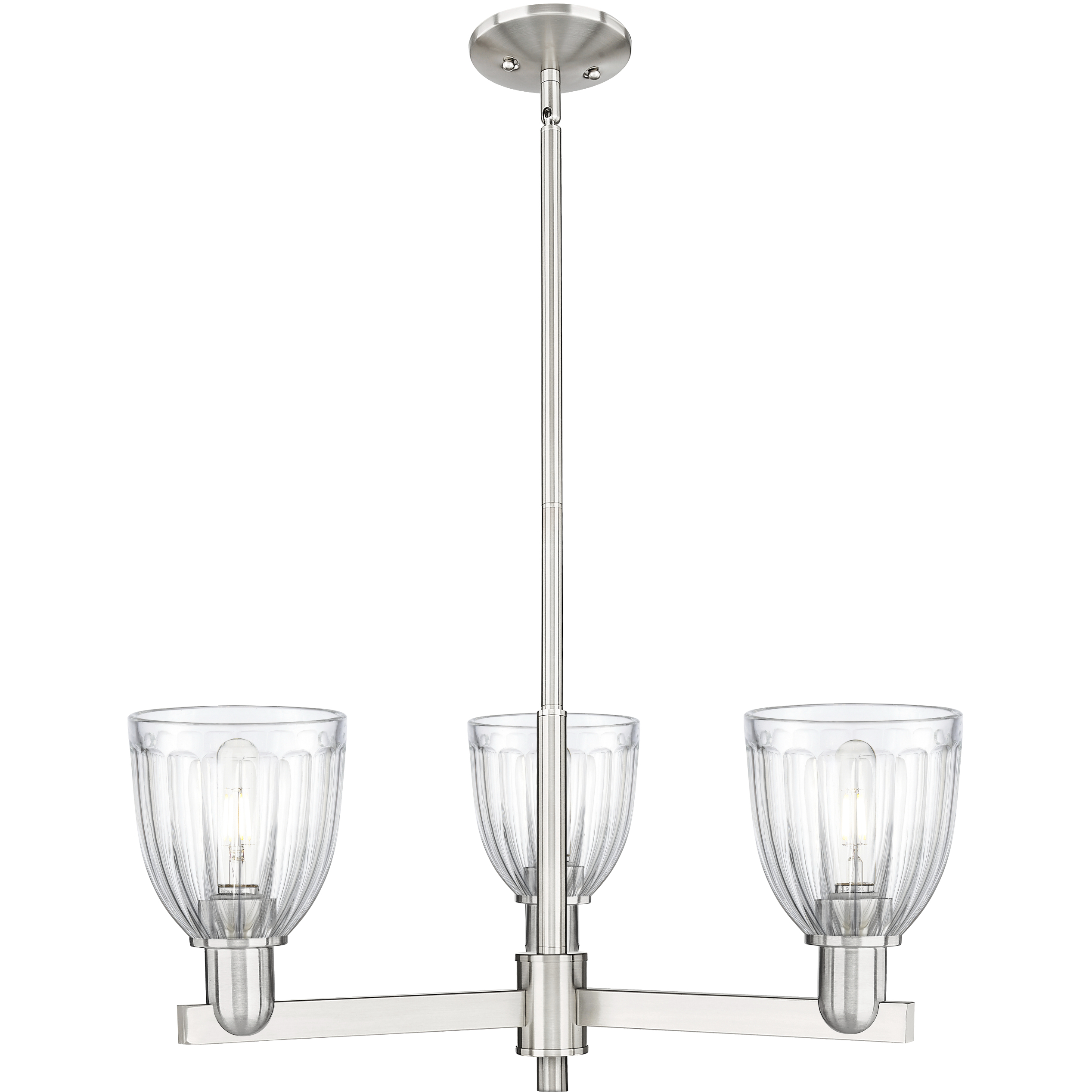 Arcadia Brookfield 3 Light 28 inch Satin Nickel Chandelier Ceiling Light