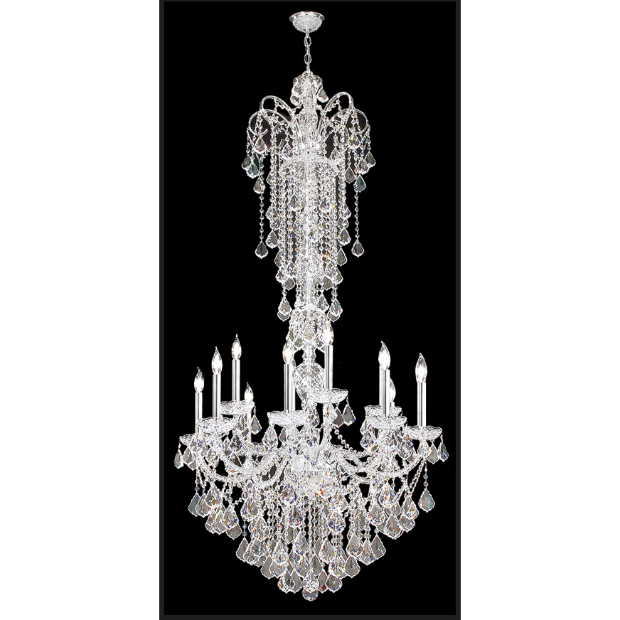 Vienna 12 Light 33 inch Silver Entry Chandelier Ceiling Light, Large