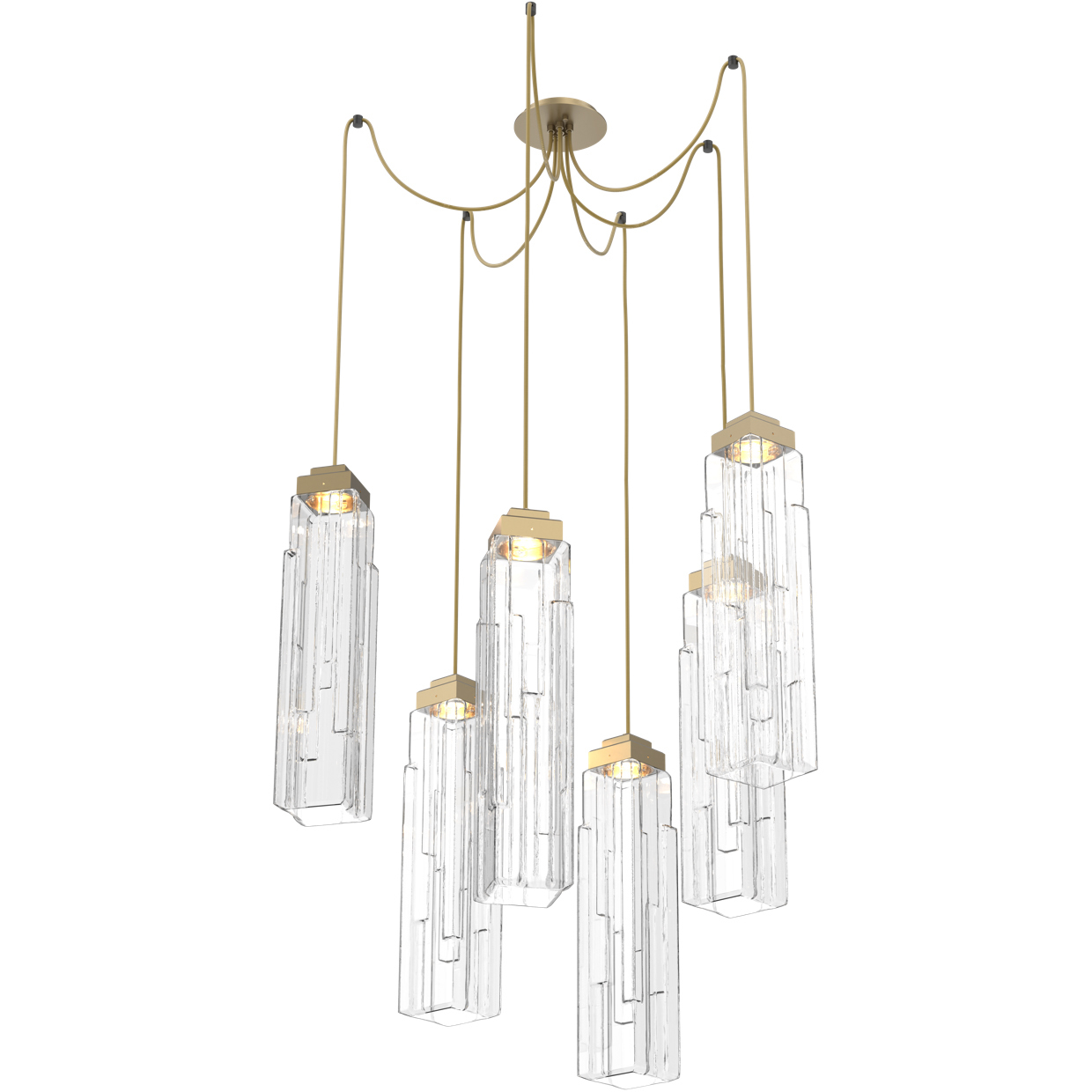 Ledgestone LED 13.5 inch Gilded Brass Swag Multi-Pendant Ceiling Light in 3000K LED
