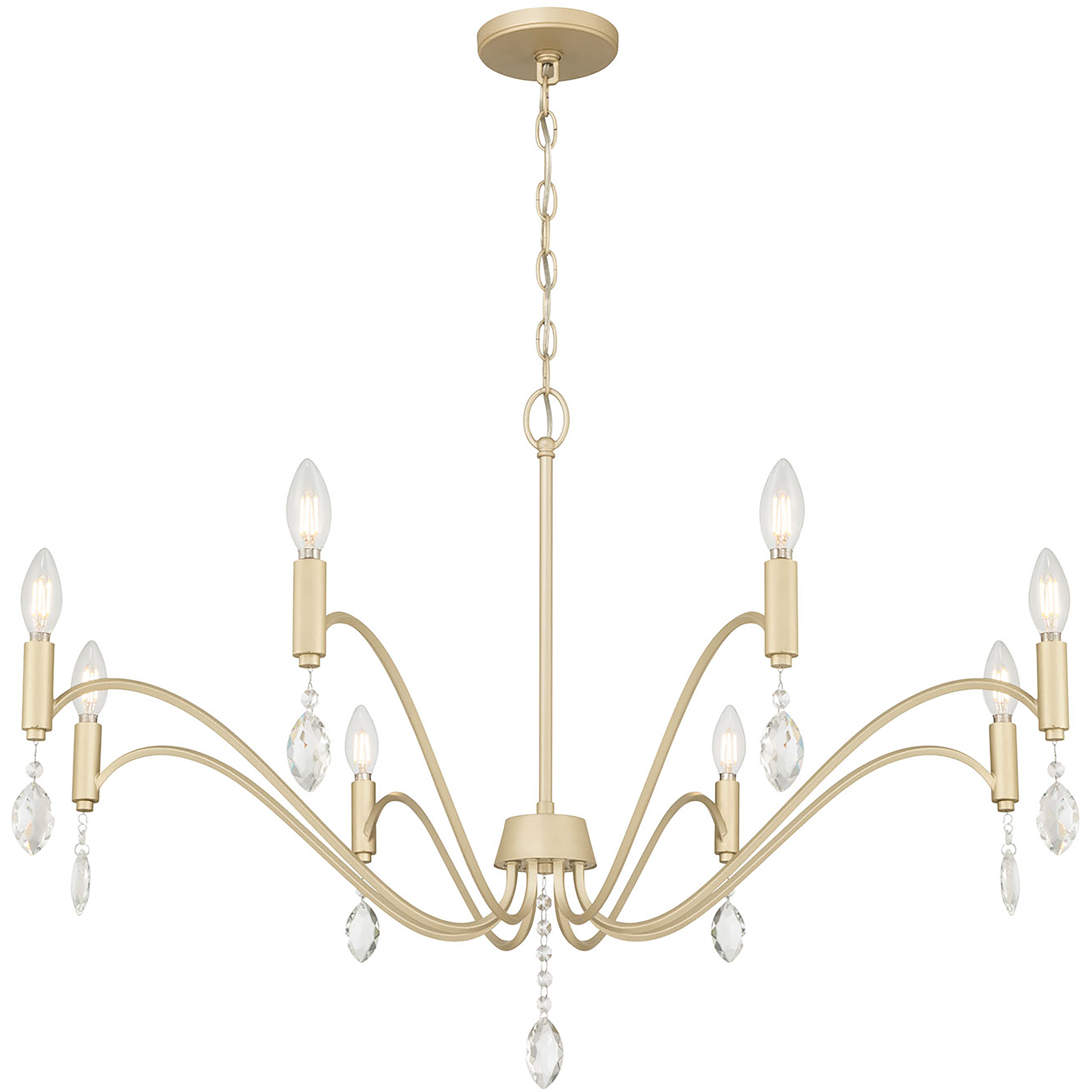 Aureline 8 Light 35.5 inch Aged Silver Chandelier Ceiling Light