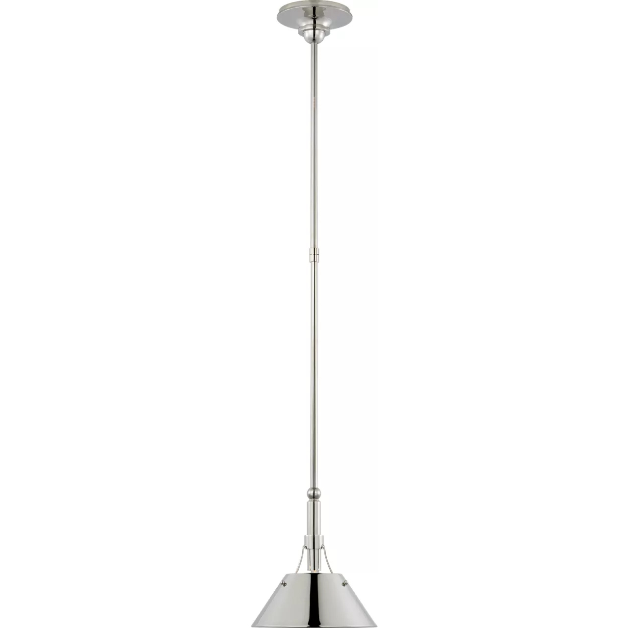 Thomas O'Brien Turlington LED 8.75 inch Polished Nickel Pendant Ceiling Light, Small