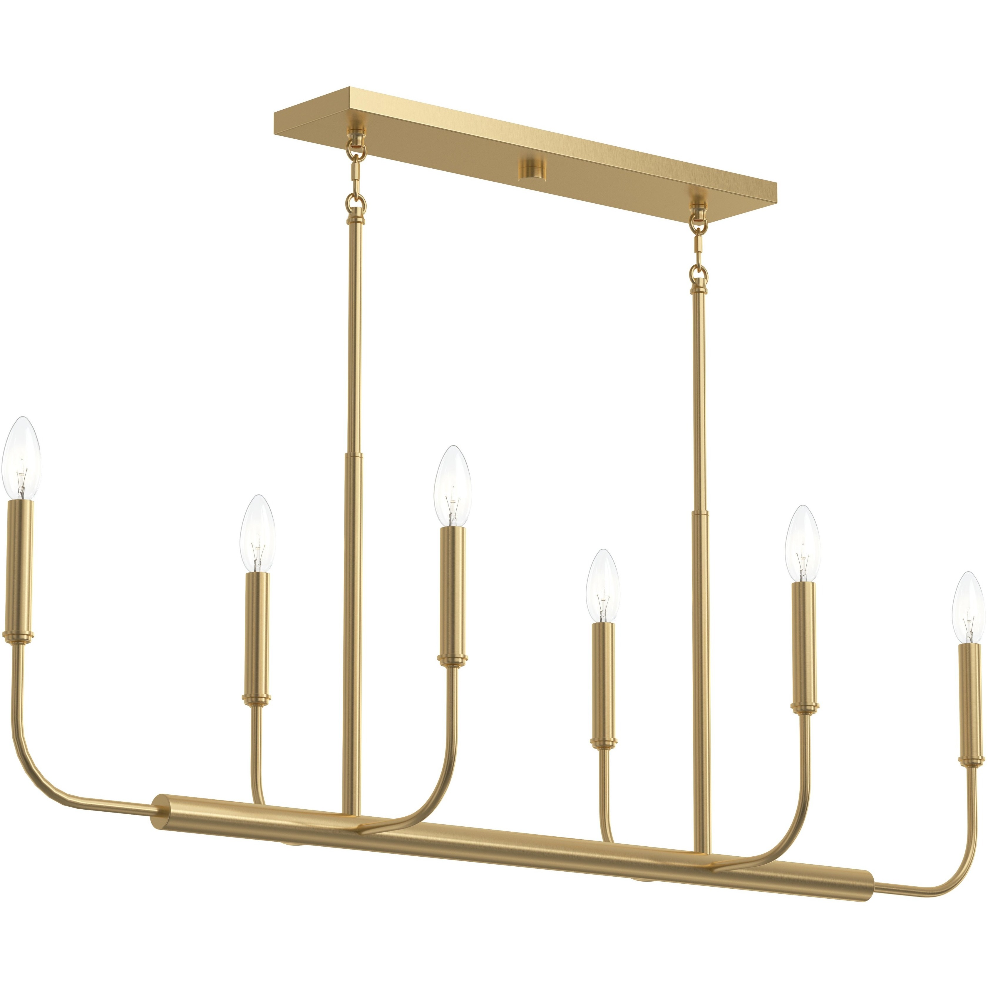 Reines 6 Light 44 inch Brushed Gold Linear Chandelier Ceiling Light
