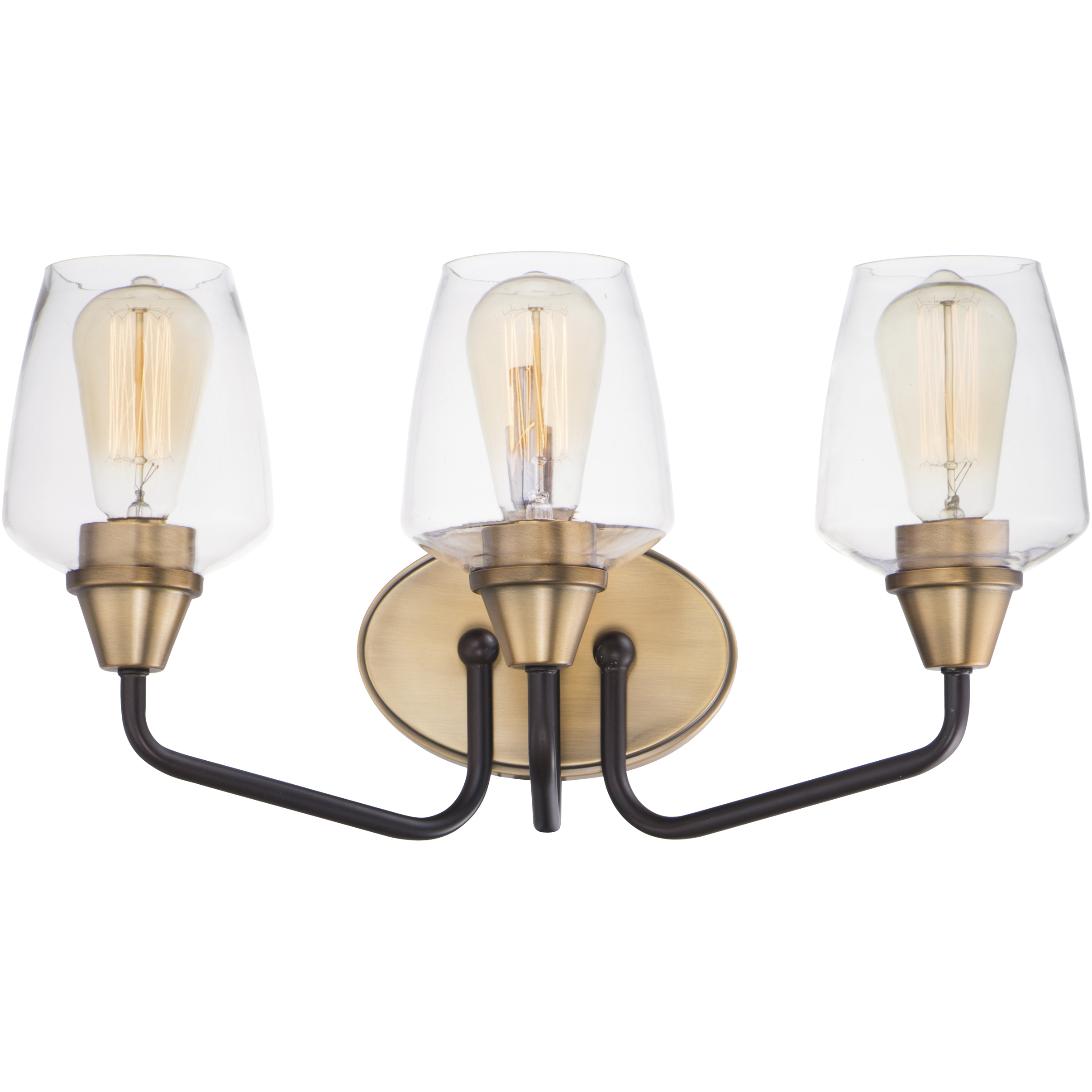 Goblet 3 Light 18 inch Bronze and Antique Brass Bath Vanity Wall Light