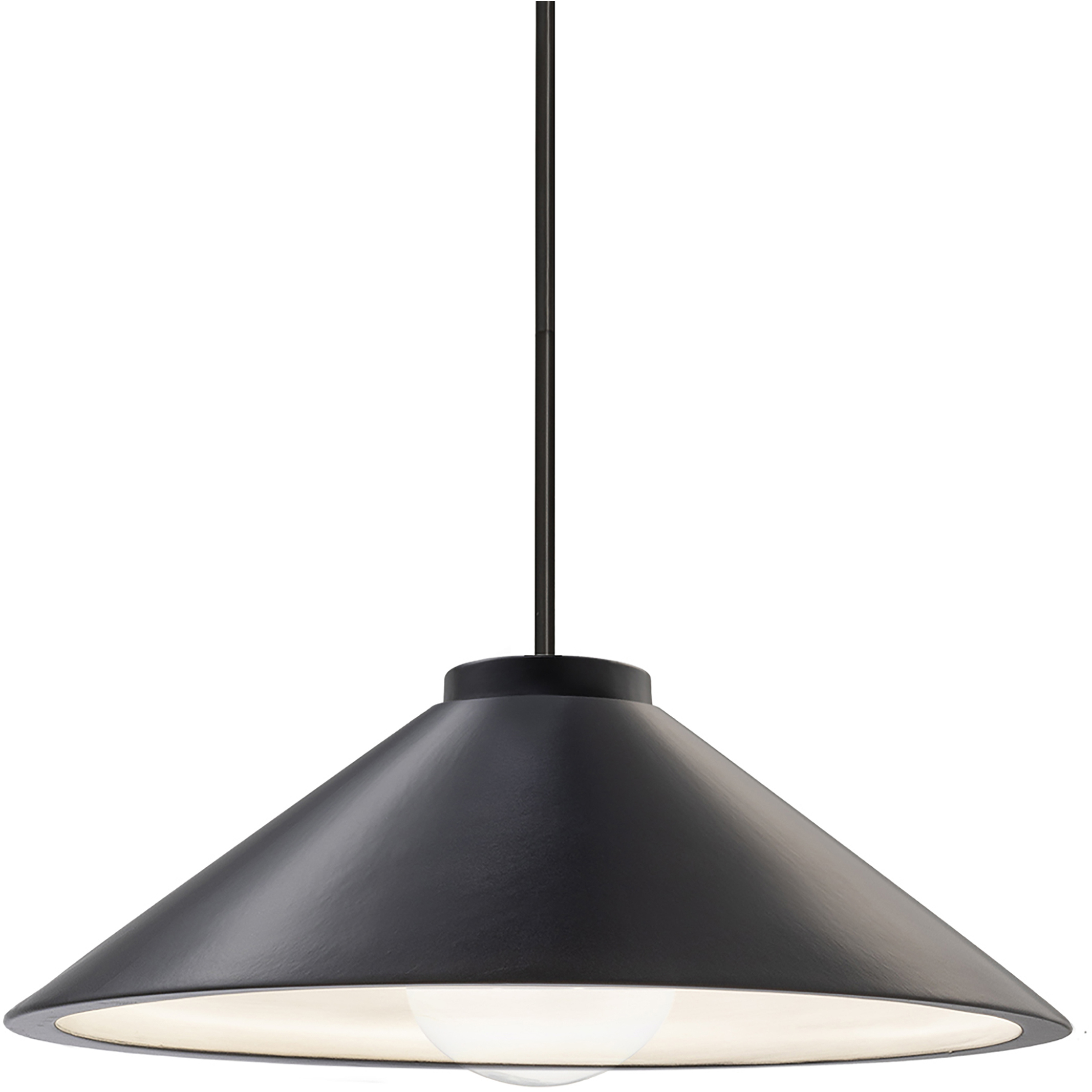 Radiance Collection - Flare 1 Light 11.75 inch Carbon Matte Black and Matte Black Pendant Ceiling Light in Replaceable Bulb, Rigid Stem, Form+Finish+Function