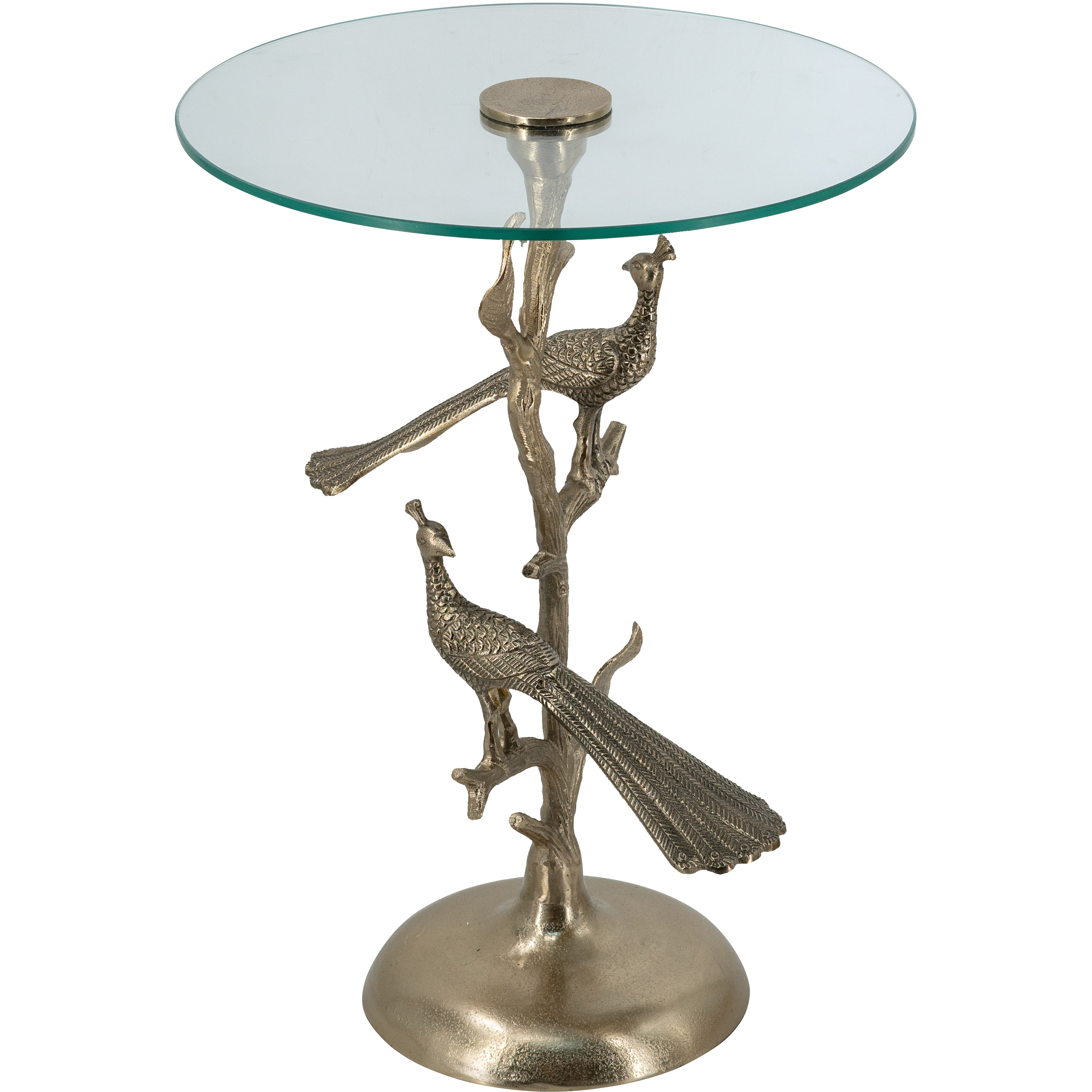 Anita 24 X 17.7 inch Gold and Clear Side Table