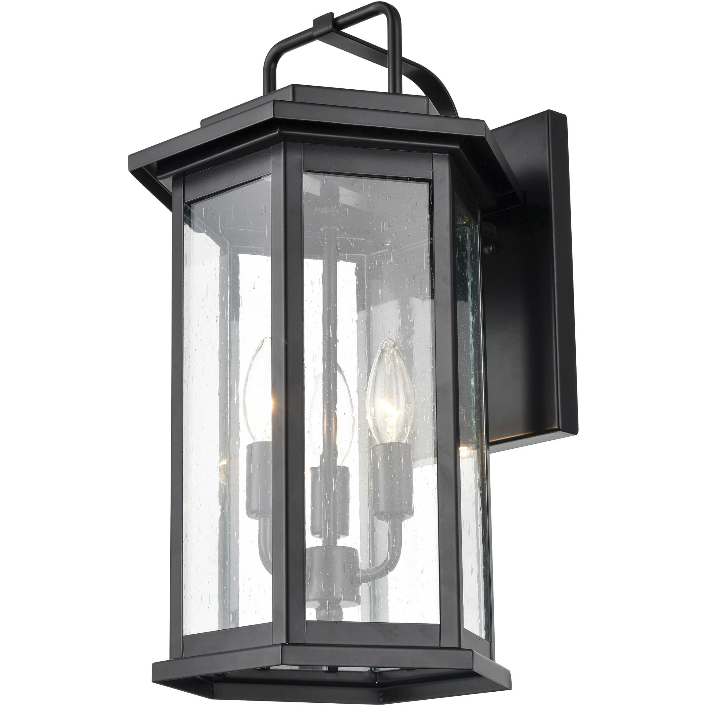 Ellis 3 Light 18.25 inch Powder Coated Black Outdoor Wall Sconce