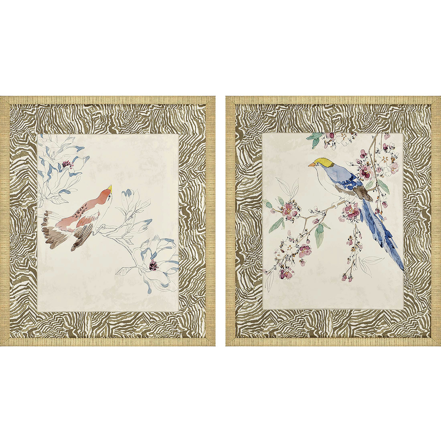 Rustic Paradise Multi and Brown and Blue and Pink Framed Art