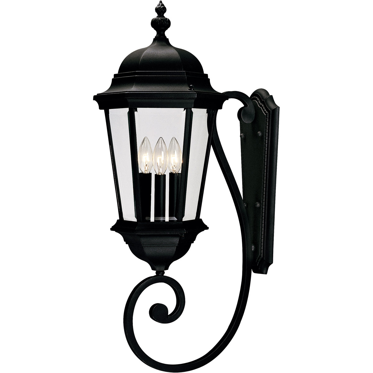 Wakefield 3 Light 31 inch Textured Black Outdoor Wall Lantern 