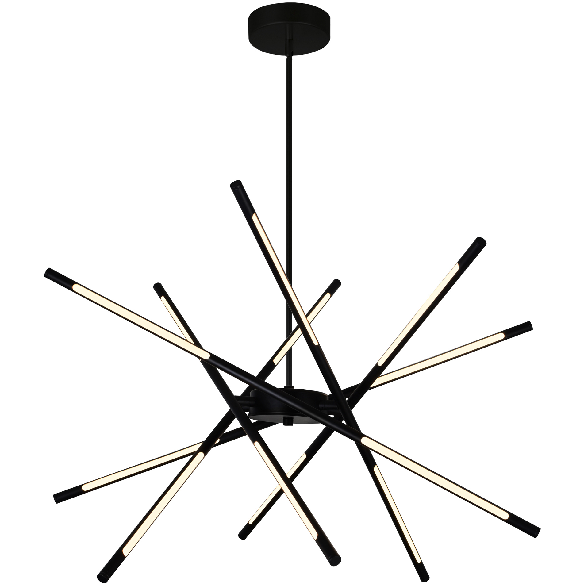 Oskil LED 31 inch Black Chandelier Ceiling Light