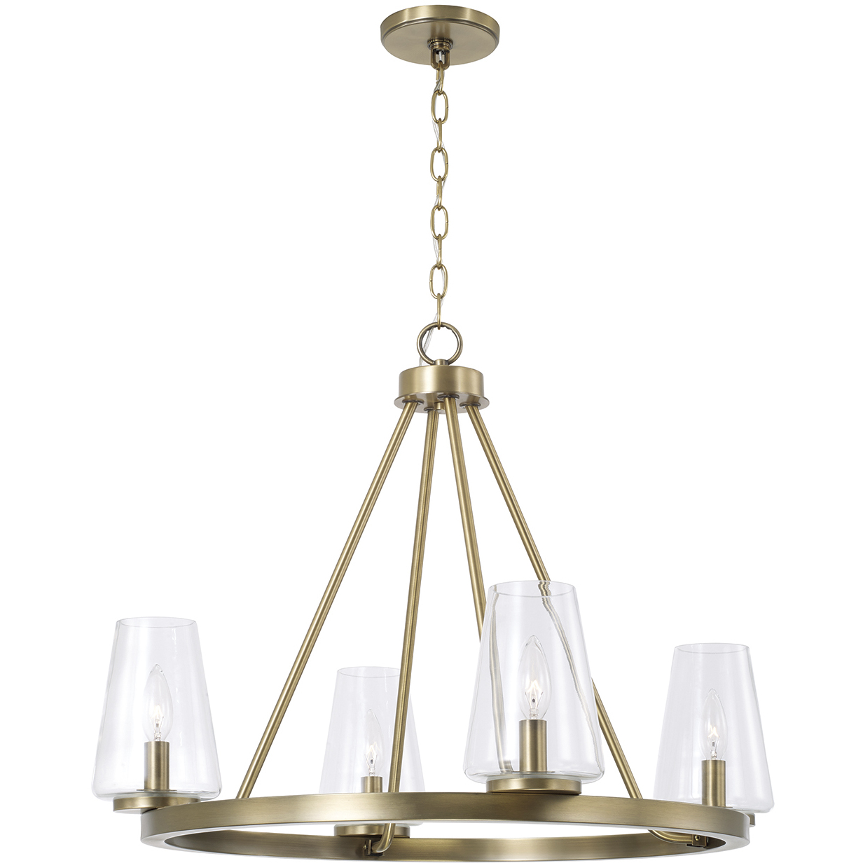 Aaron 4 Light 28 inch Aged Brass Chandelier Ceiling Light