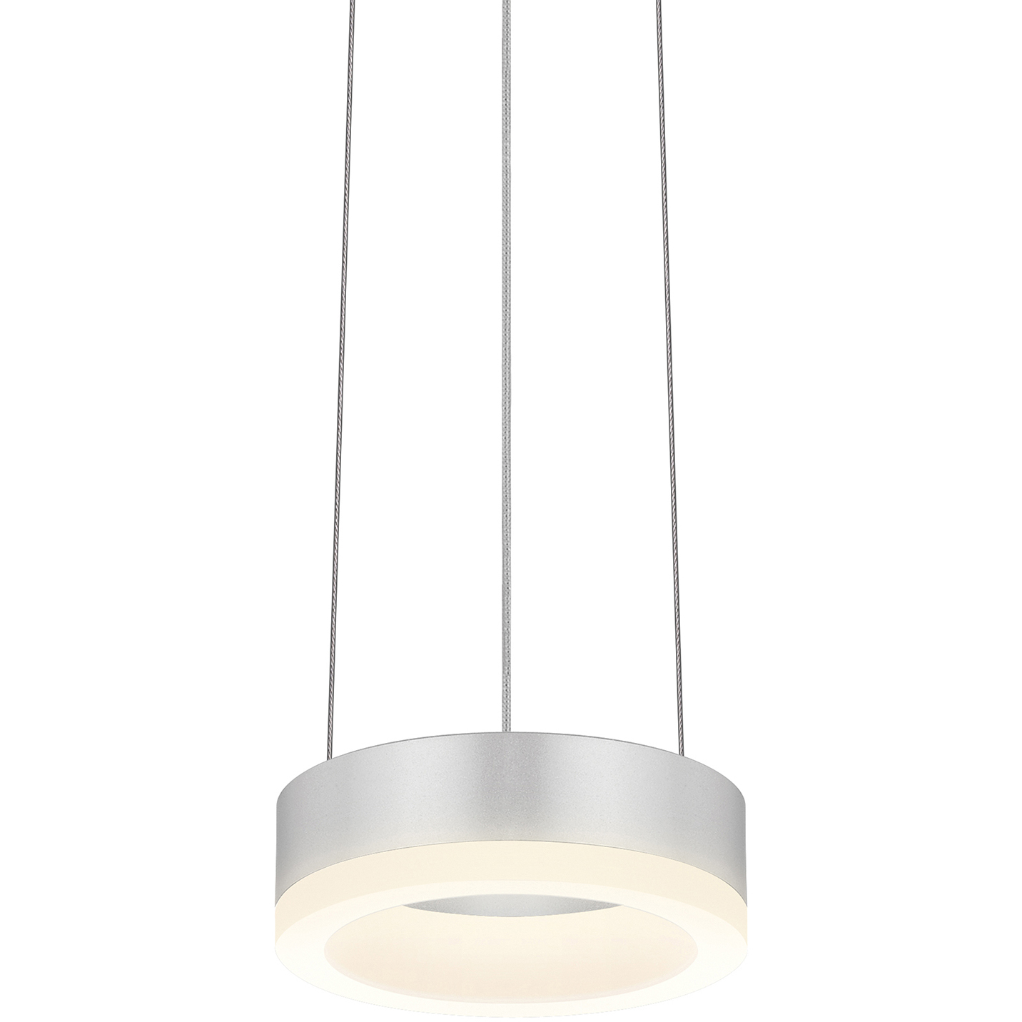 Corona LED 6 inch Bright Satin Aluminum Pendant Ceiling Light in Add 20 ft. Cord