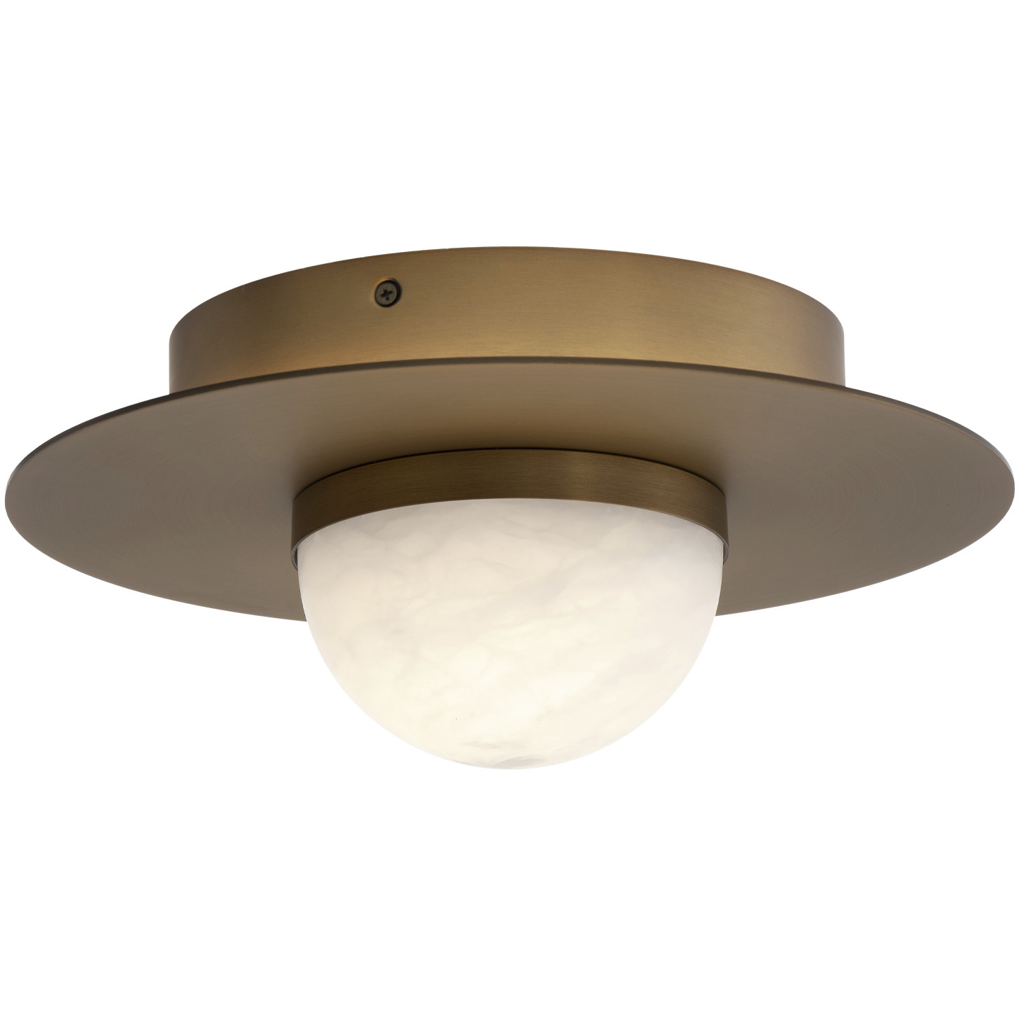 Landed 1 Light 12 inch Aged Brass Flush Mount Ceiling Light