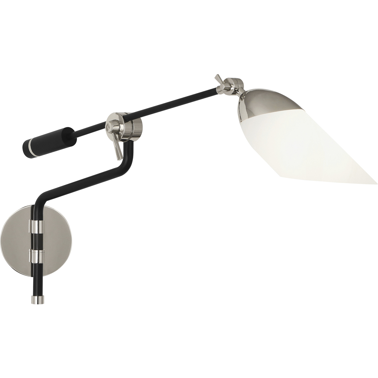 Ferdinand 12.5 inch 60 watt Matte Black Painted / Polished Nickel Wall Swinger Wall Light