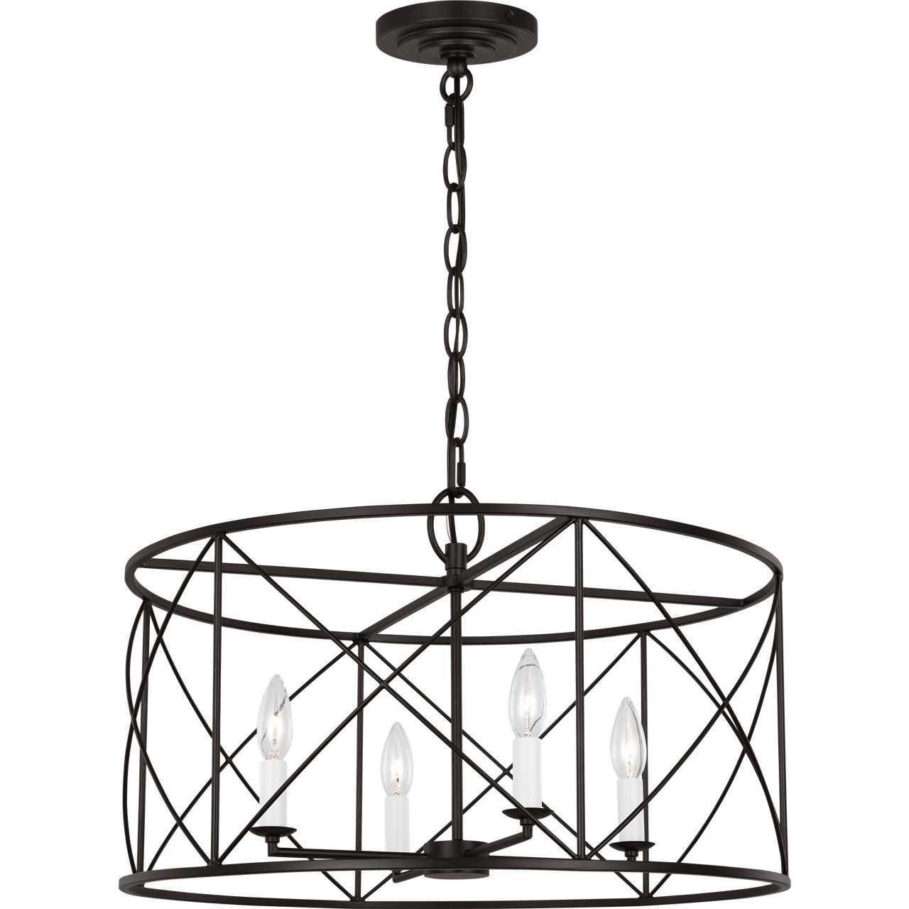 C&M by Chapman & Myers Beatrix 4 Light 22 inch Aged Iron Lantern Pendant Ceiling Light