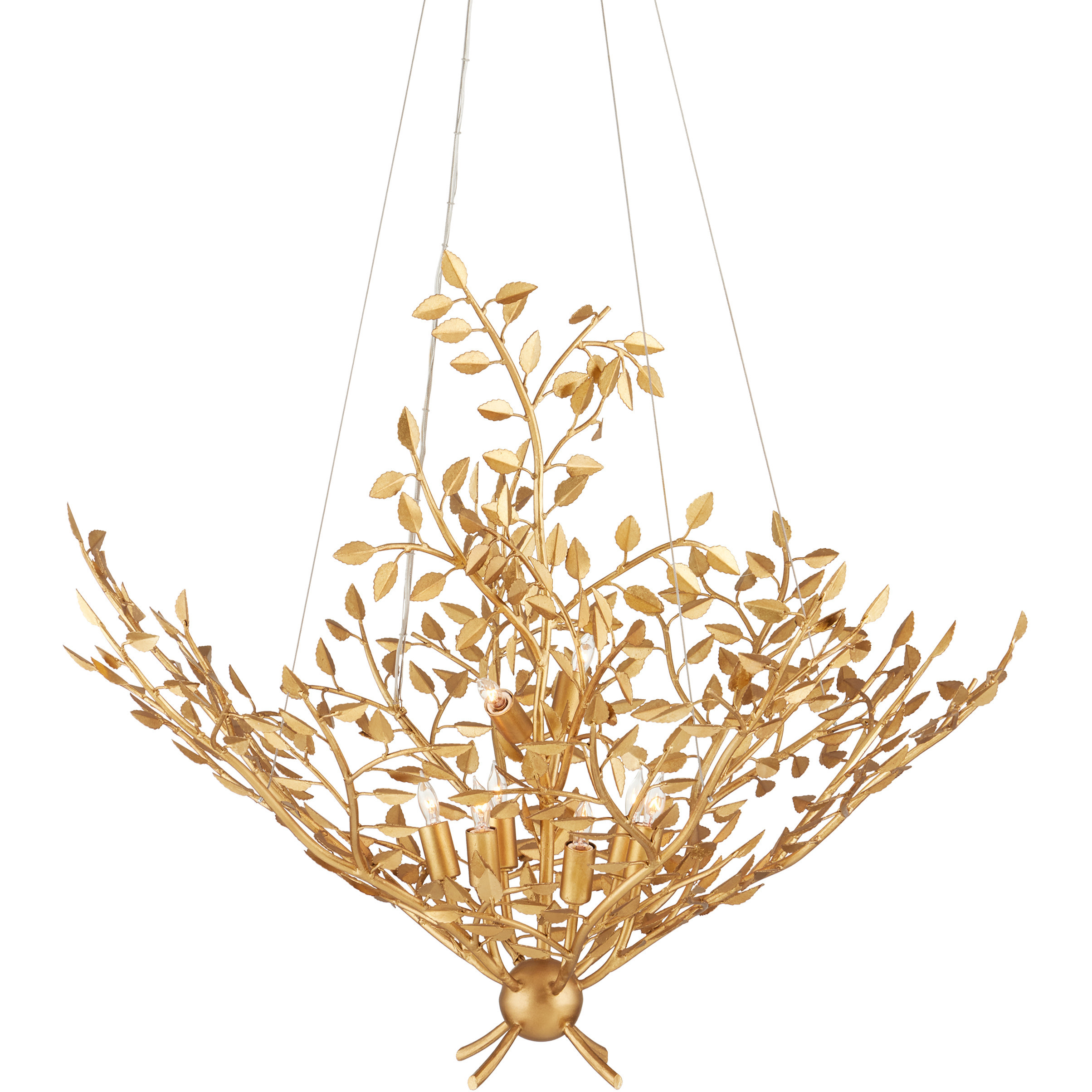 Huckleberry 8 Light 38 inch Contemporary Gold Leaf Chandelier Ceiling Light, Aviva Stanoff Collection