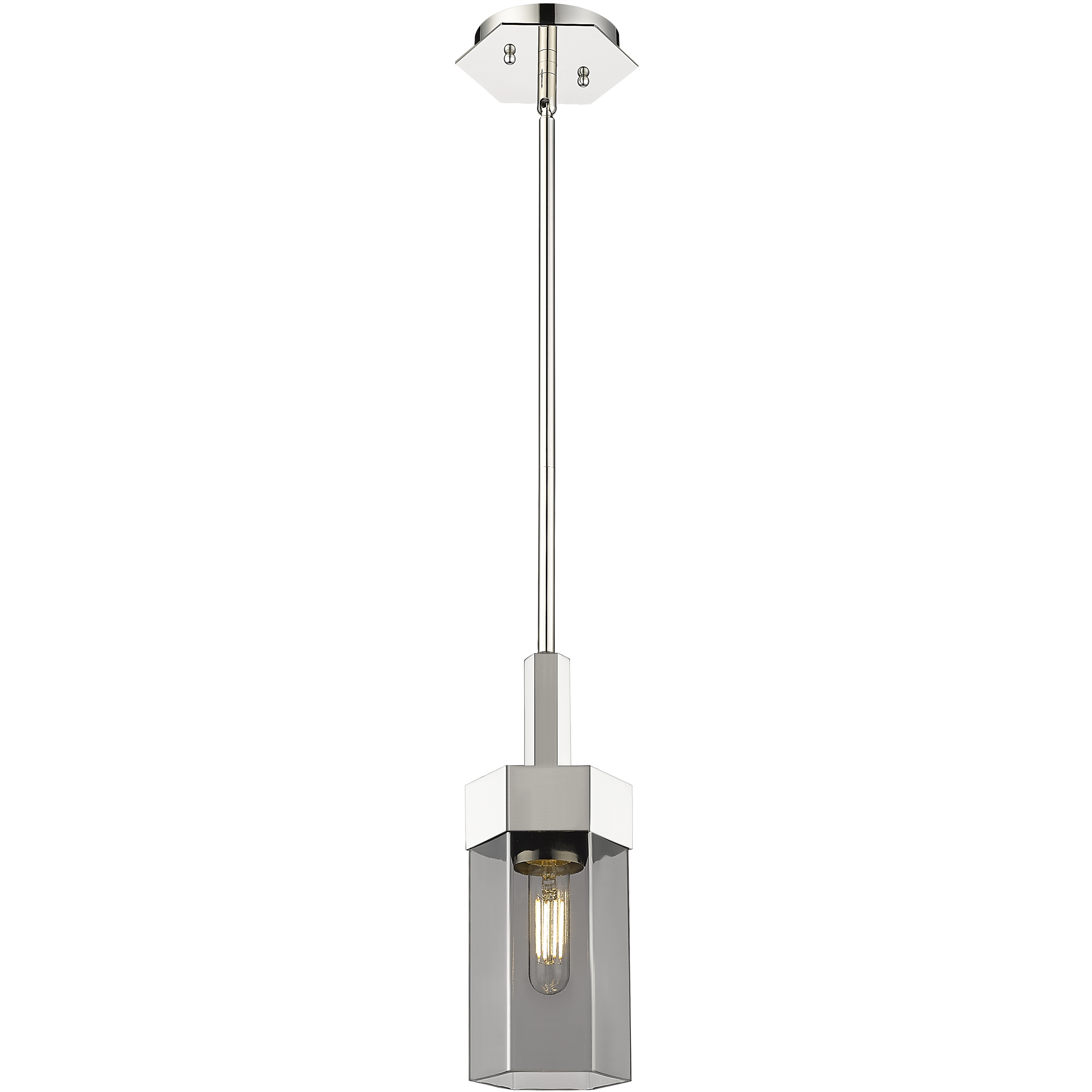 Claverack 1 Light 5 inch Polished Nickel Pendant Ceiling Light in Plated Smoke Glass