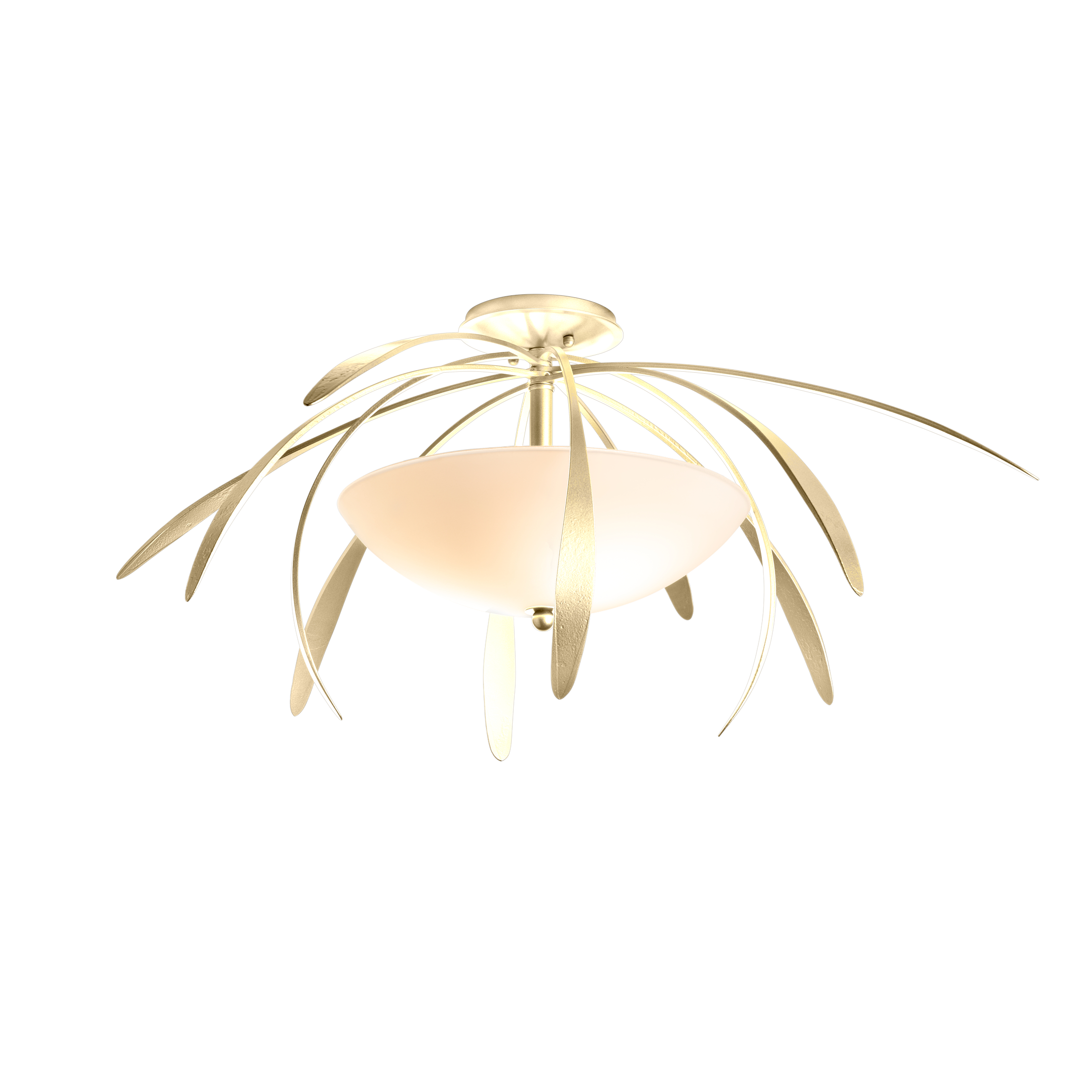 Dahlia 2 Light 32.7 inch Modern Brass Semi-Flush Ceiling Light, Medium