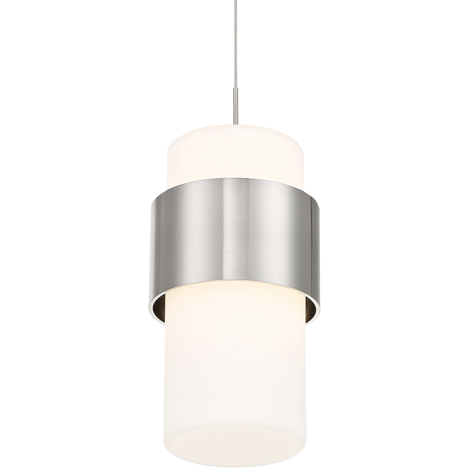 Banded LED 5 inch Brushed Nickel Mini-Pendant Ceiling Light, dweLED