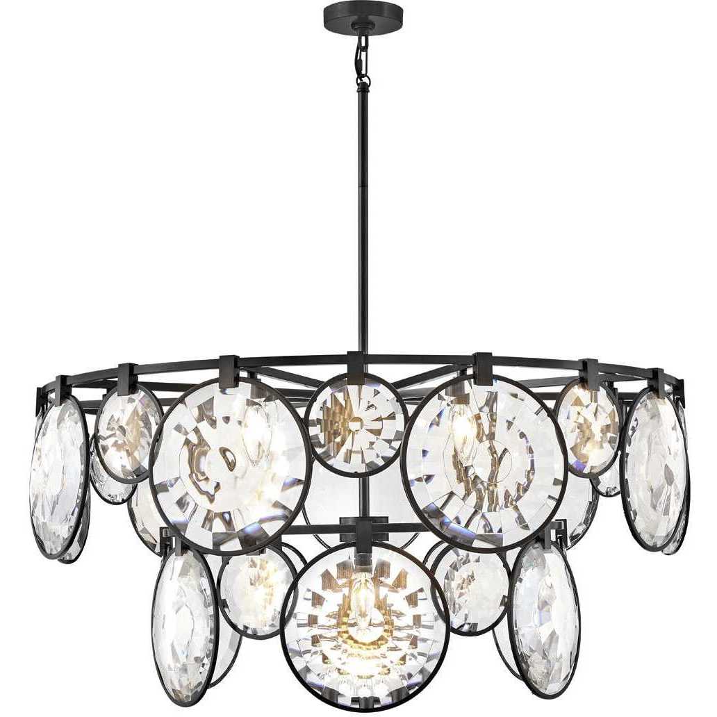 Nala LED 40 inch Black Chandelier Ceiling Light