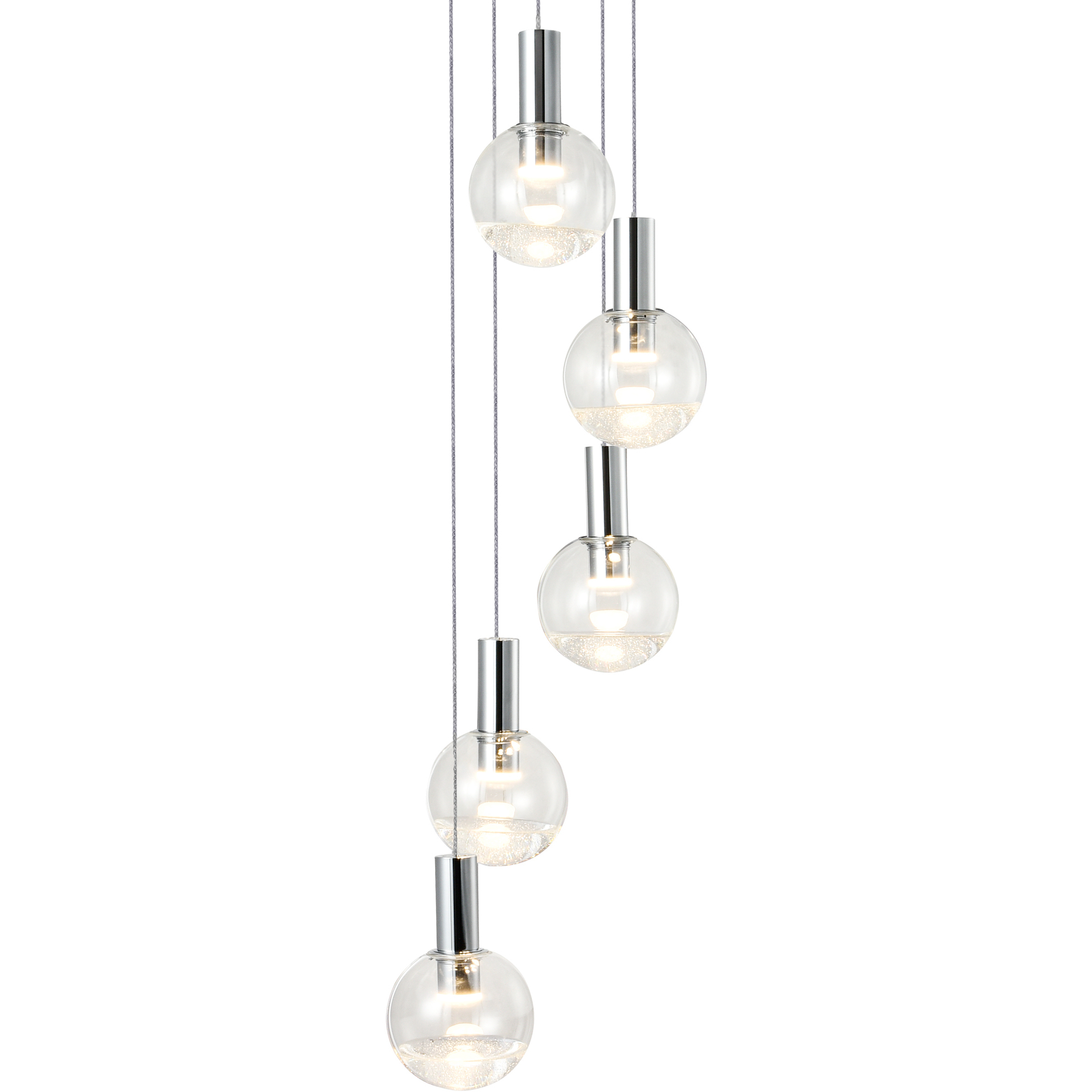 Artisan Collection/SIENNA Series 5 Light 9.5 inch Polished Chrome Pendant/Chandelier Ceiling Light