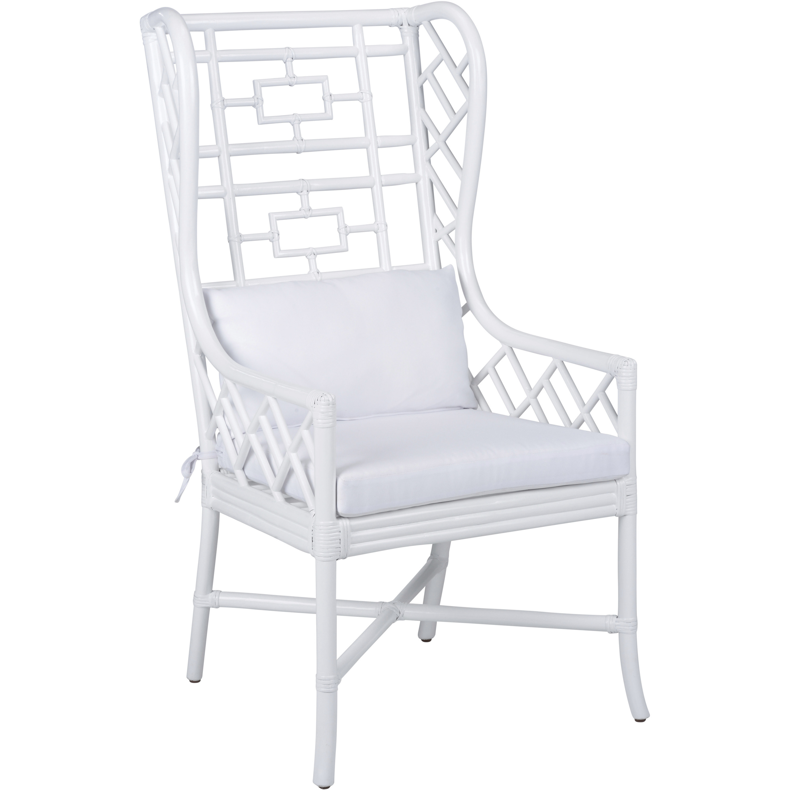 Gwyneth White/Cream Wing Chair