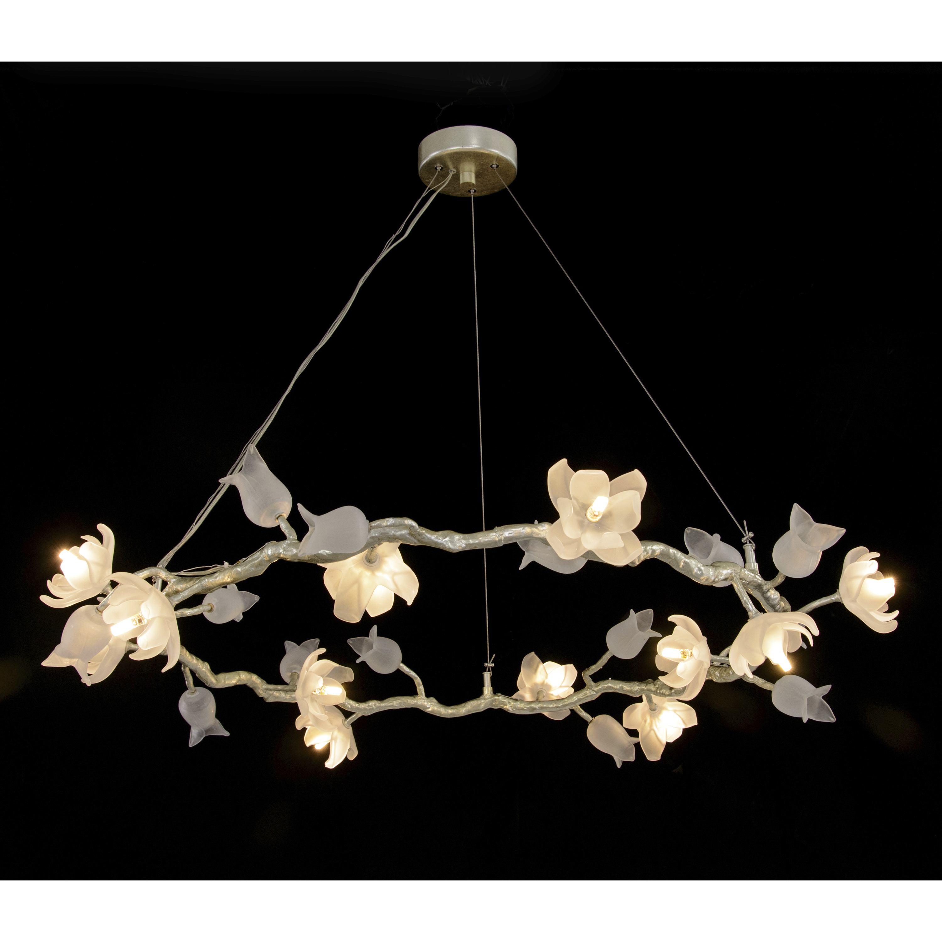 Churippu 12 Light Silver Leaf Chandelier Ceiling Light
