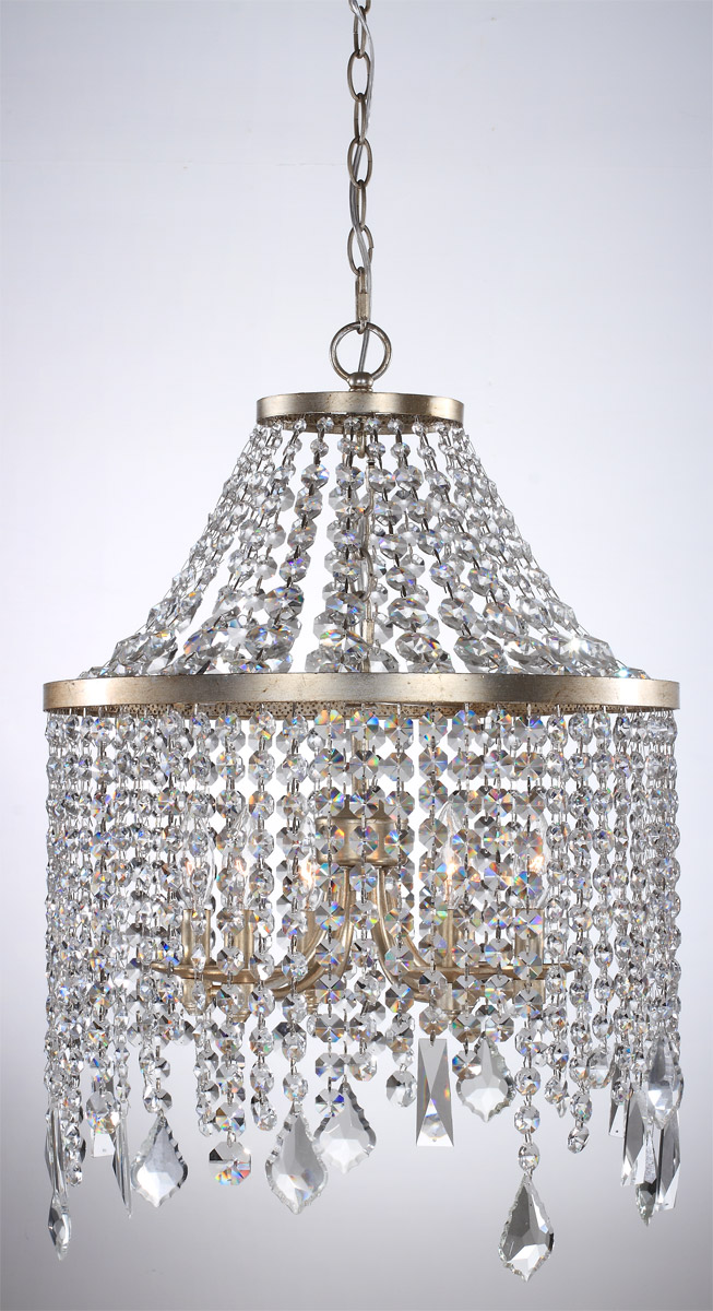 Palais 6 Light 18 inch Silver Foil Antique Paint Mini Chandelier Ceiling Light