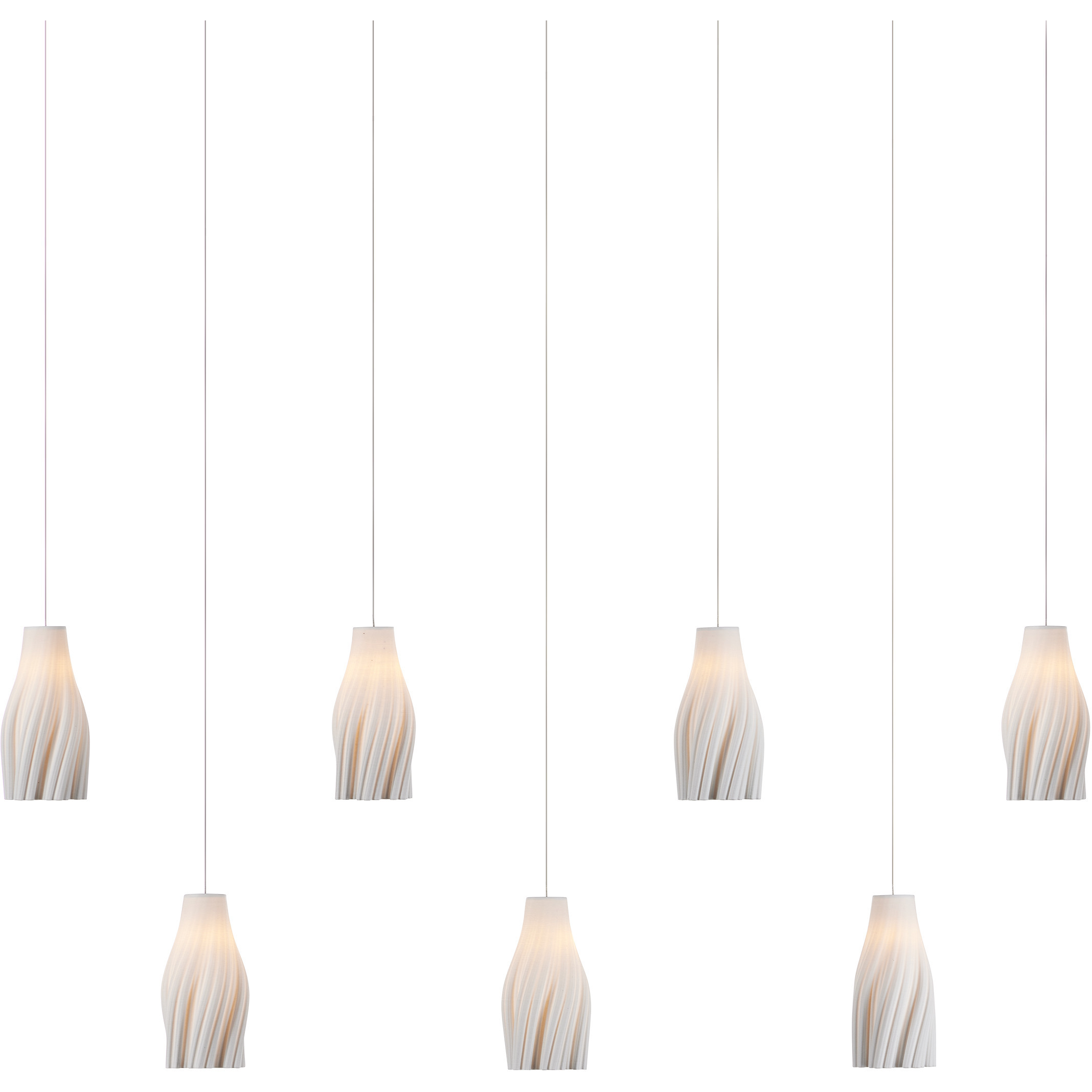 Posh 7 Light 57 inch Silver Multi-Drop Pendant Ceiling Light