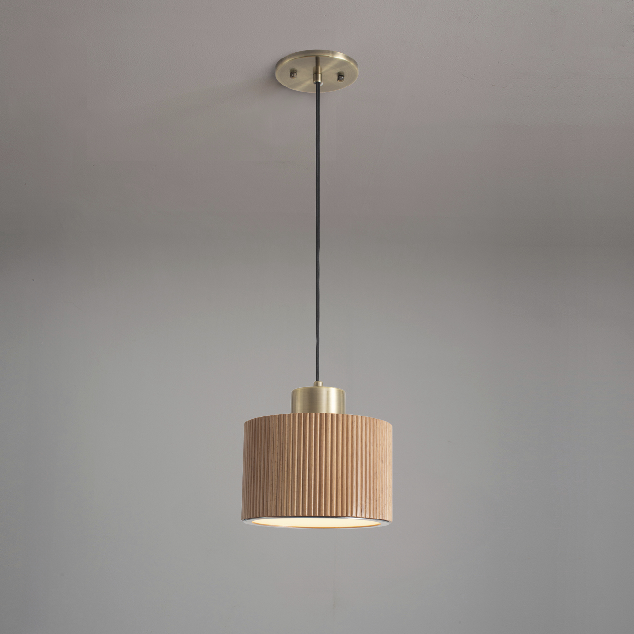 Tambo LED 7.9 inch Natural Ash and Weathered Brass Pendant Ceiling Light