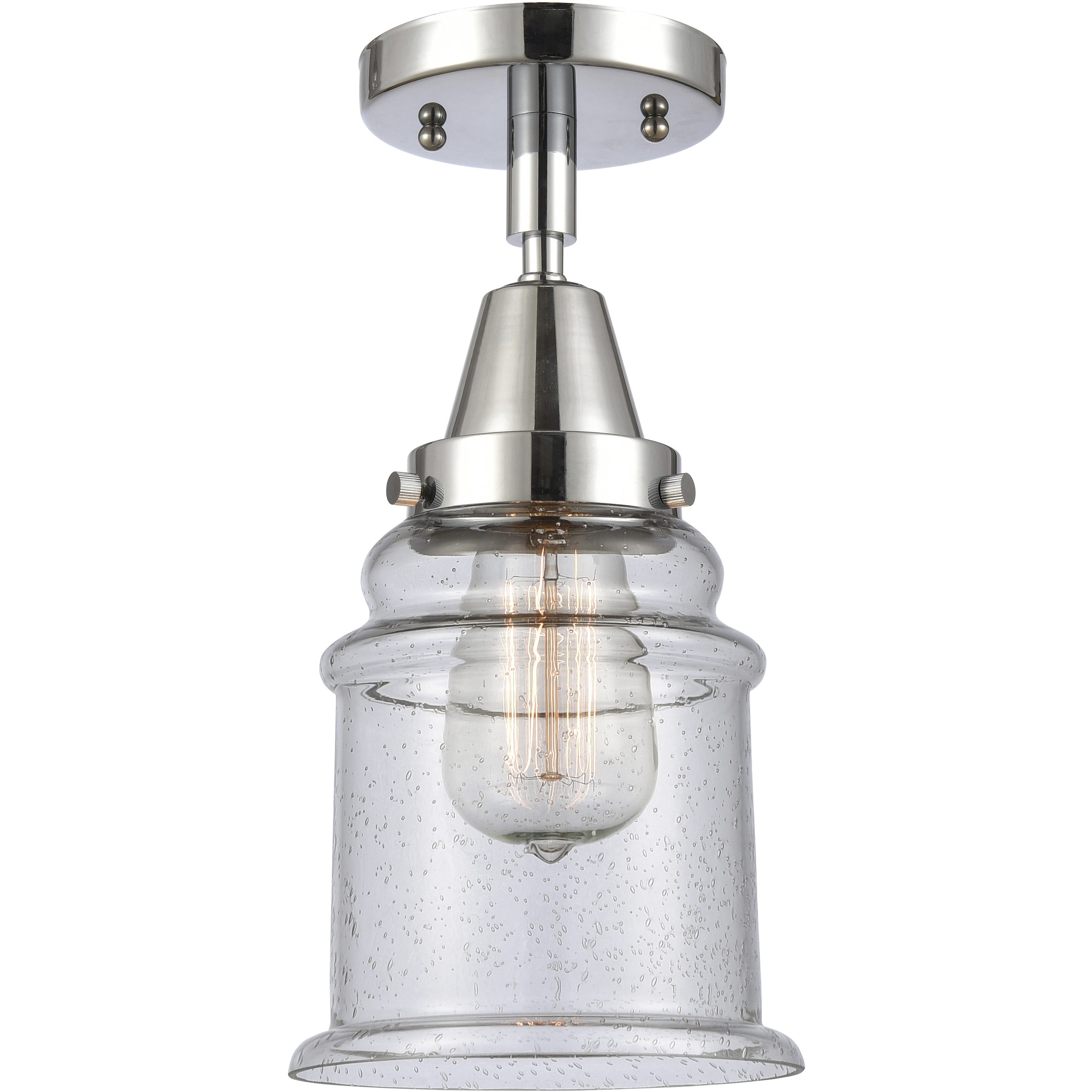 Franklin Restoration Canton 1 Light 6 inch Polished Chrome Flush Mount Ceiling Light in Seedy Glass