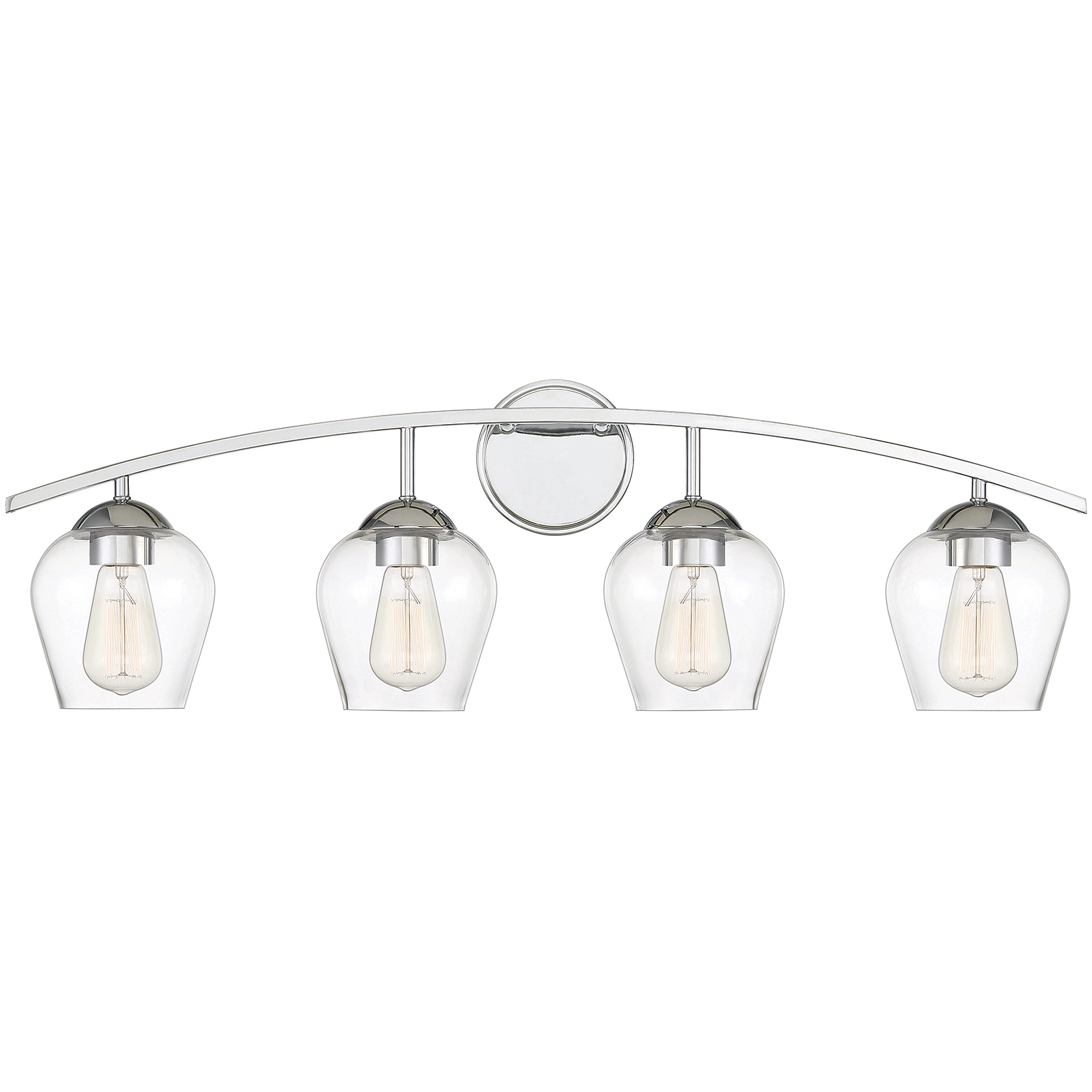 Transitional 4 Light 32.75 inch Chrome Bathroom Vanity Light Wall Light