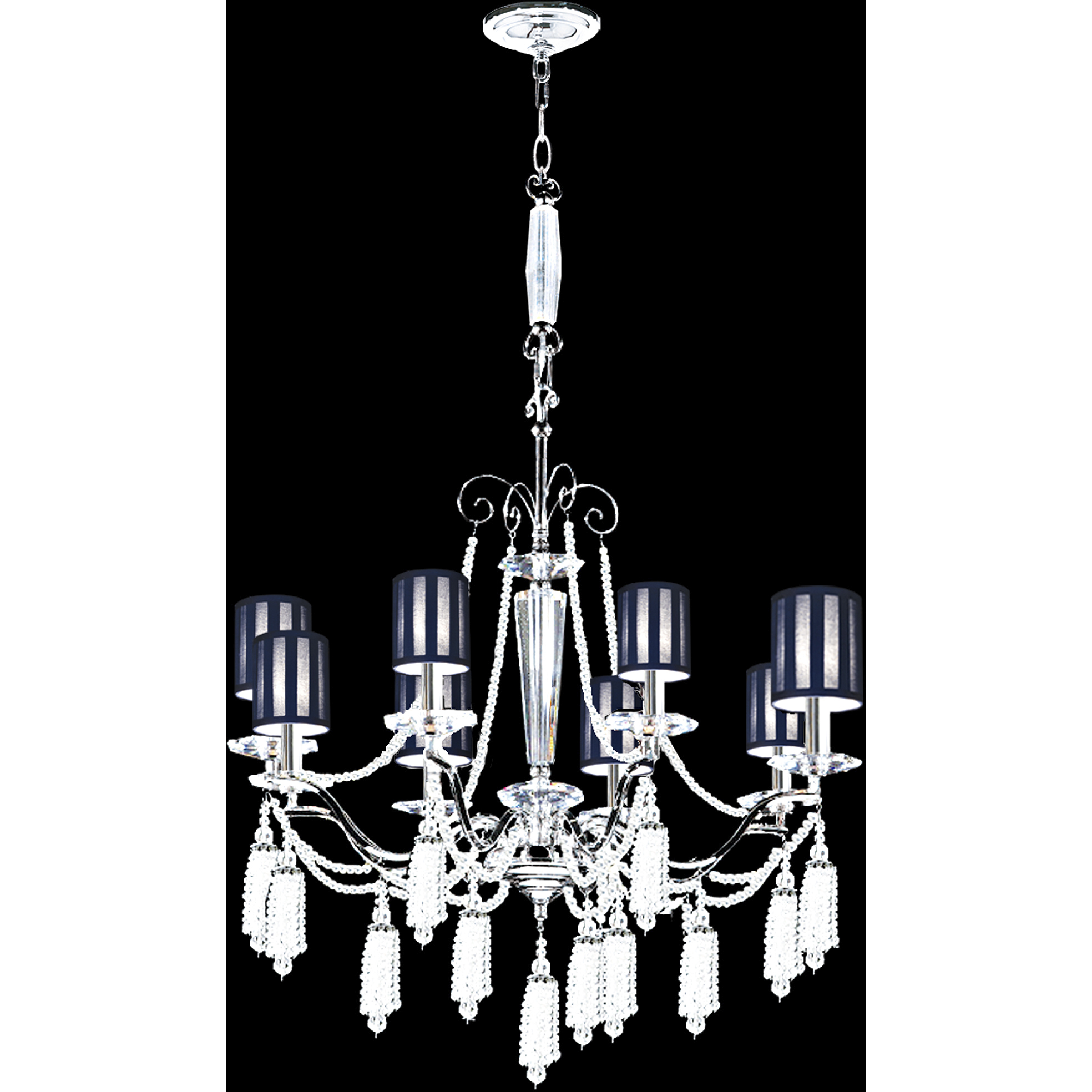 Tassel 8 Light 29 inch Silver Chandelier Ceiling Light