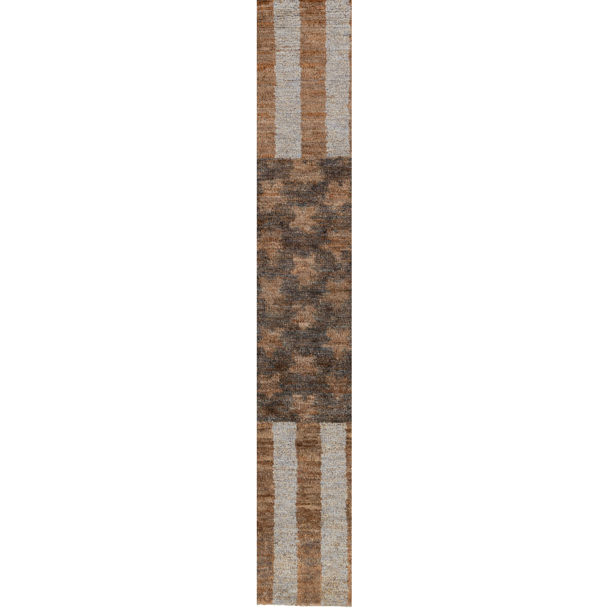Scarborough 96 X 30 inch Medium Gray, Light Gray, Dark Green, Camel Rug